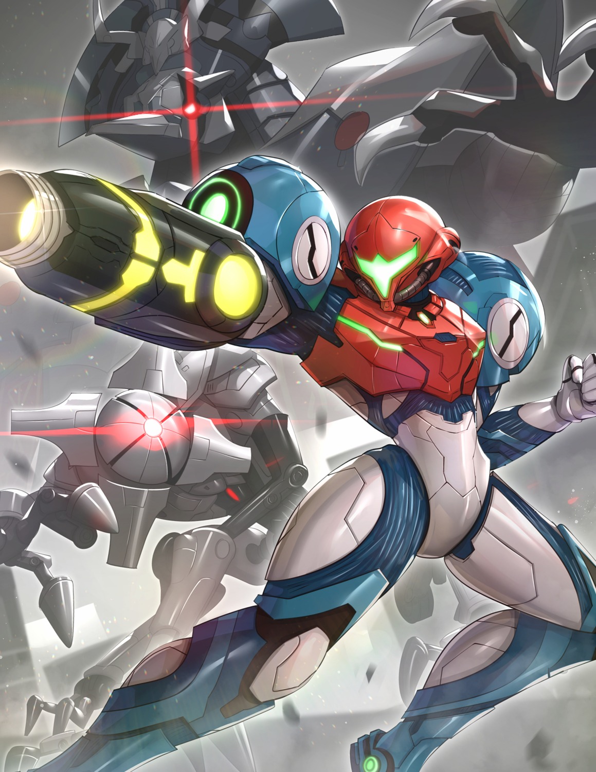 armor e.m.m.i. gonzarez mecha metroid metroid_dread samus_aran weapon