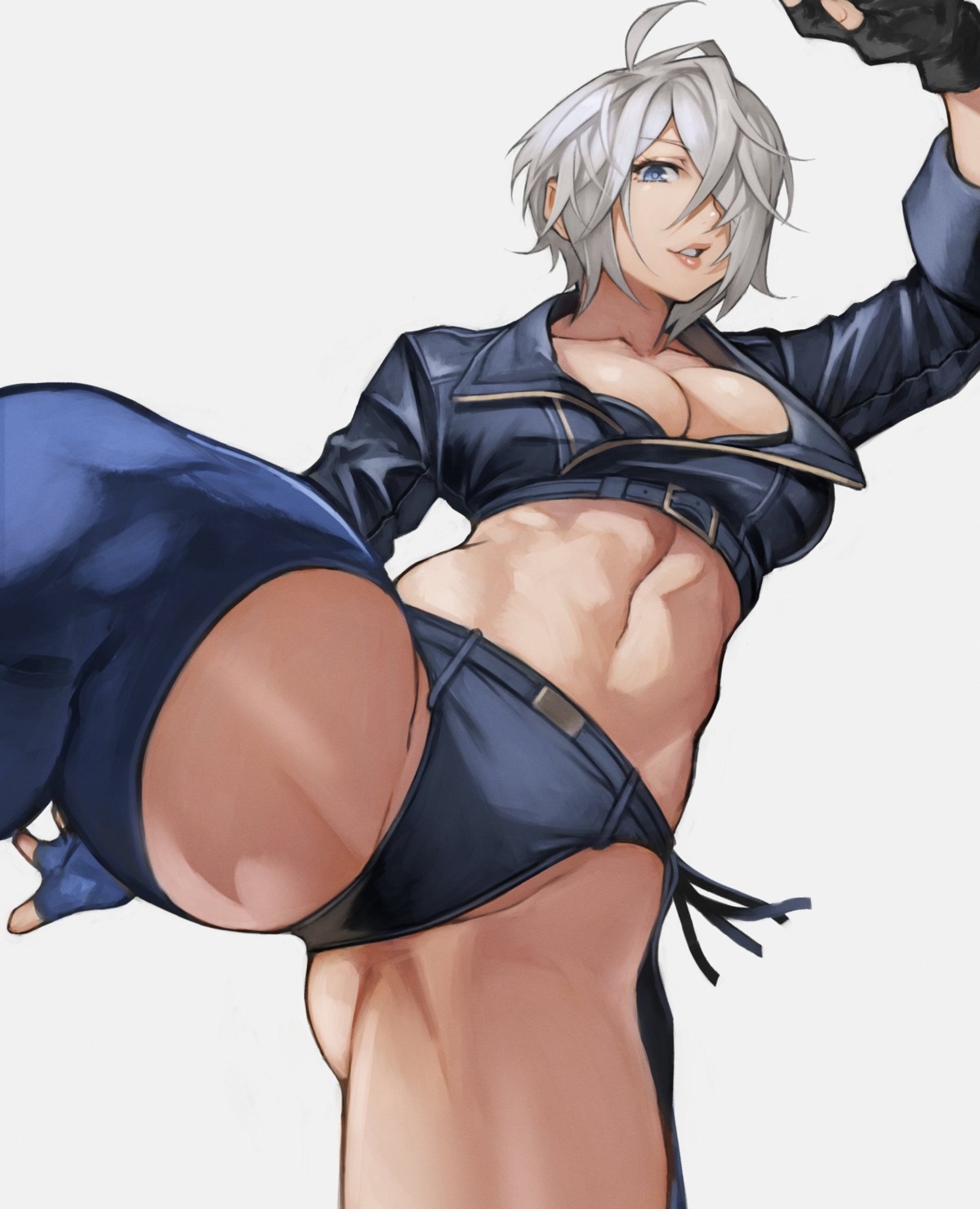 angel_(kof) king_of_fighters no_bra open_shirt pantsu yoshio_(55level)