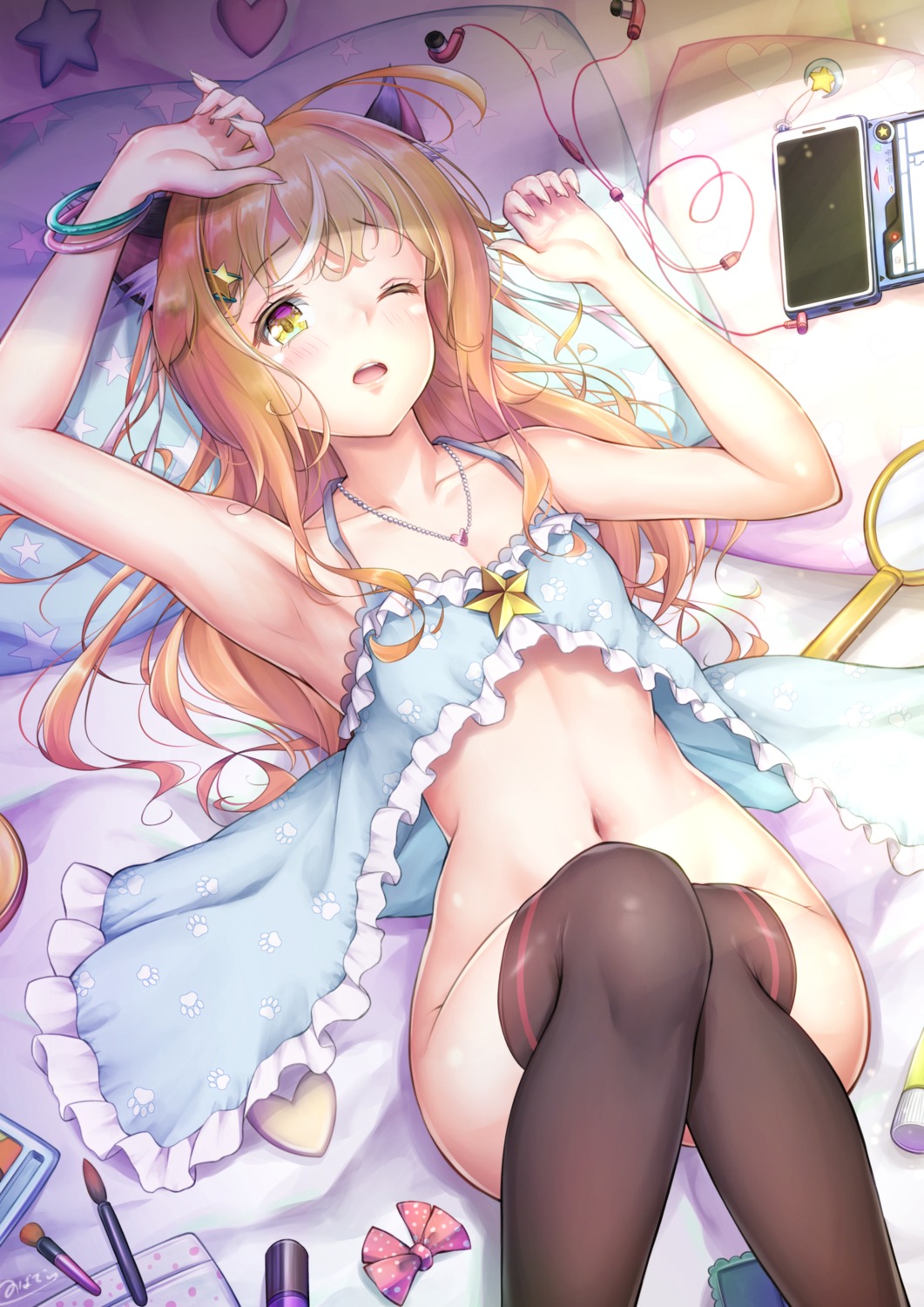 animal_ears bottomless lingerie nobady thighhighs trap
