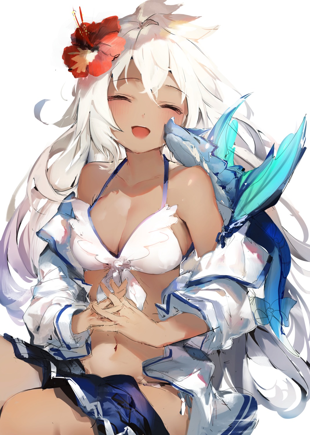 bikini cleavage granblue_fantasy monster swimsuits umibouzu zooey_(granblue_fantasy)