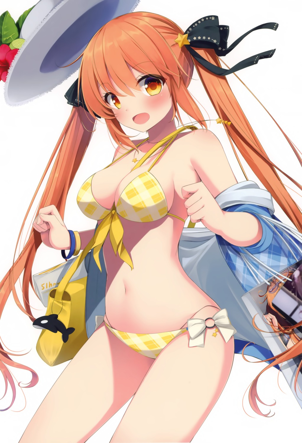 bikini cleavage open_shirt sasahara_wakaba swimsuits