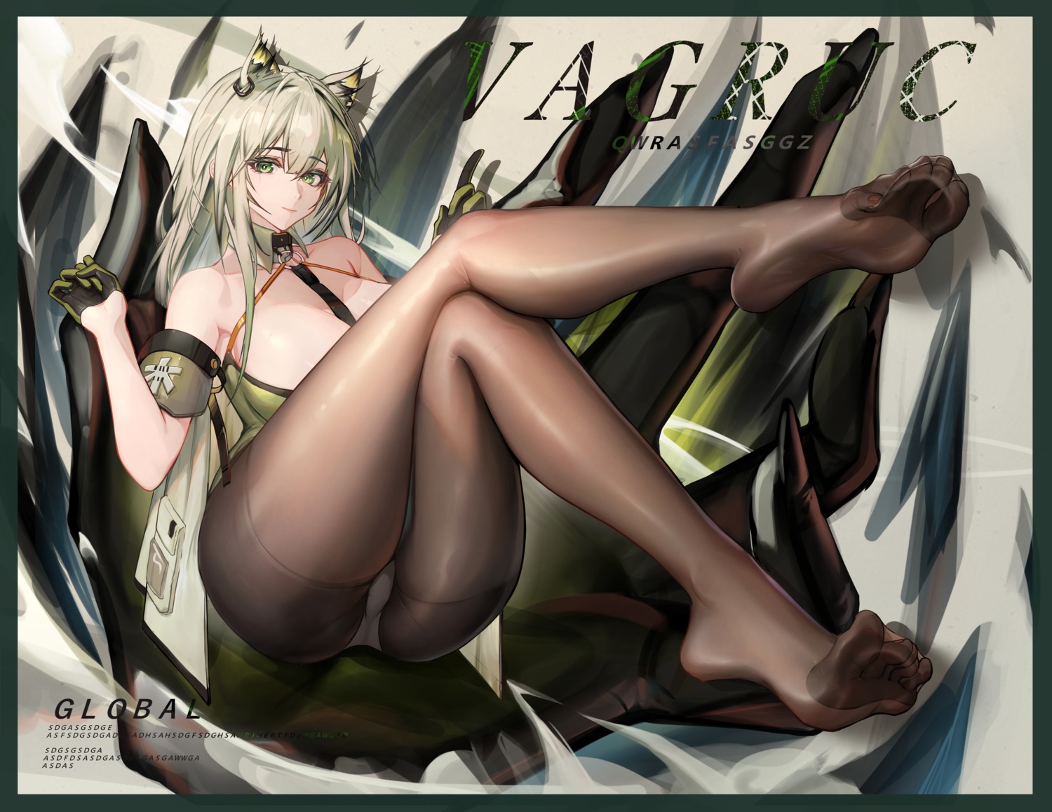 animal_ears arknights dynamotor feet kal'tsit_(arknights) no_bra pantsu pantyhose thong