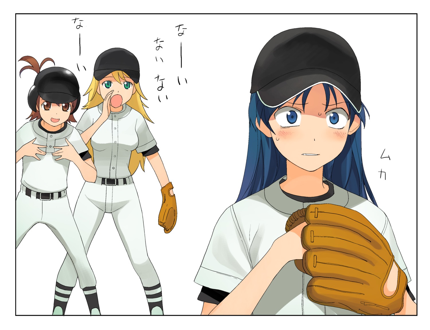 a1 baseball futami_ami hoshii_miki initial-g kisaragi_chihaya the_idolm@ster uniform