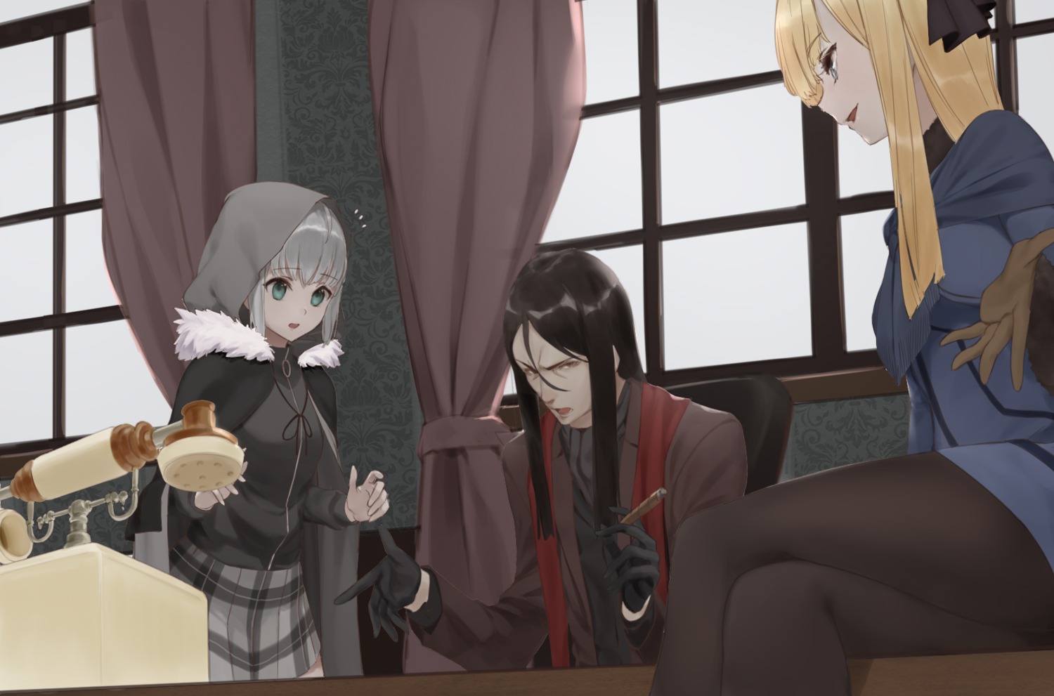 anouetto gray_(fate) lord_el-melloi_ii lord_el-melloi_ii-sei_no_jikenbo pantyhose reines_el-melloi_archisorte waver_velvet