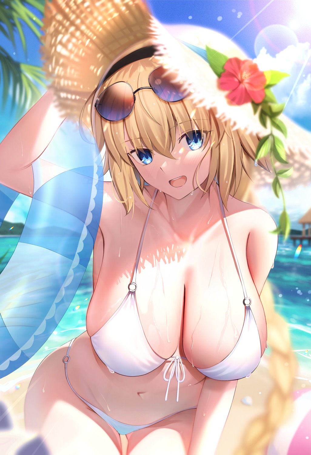 bikini fate/grand_order jeanne_d'arc jeanne_d'arc_(fate) megane mishiro_(ixtlolton) swimsuits