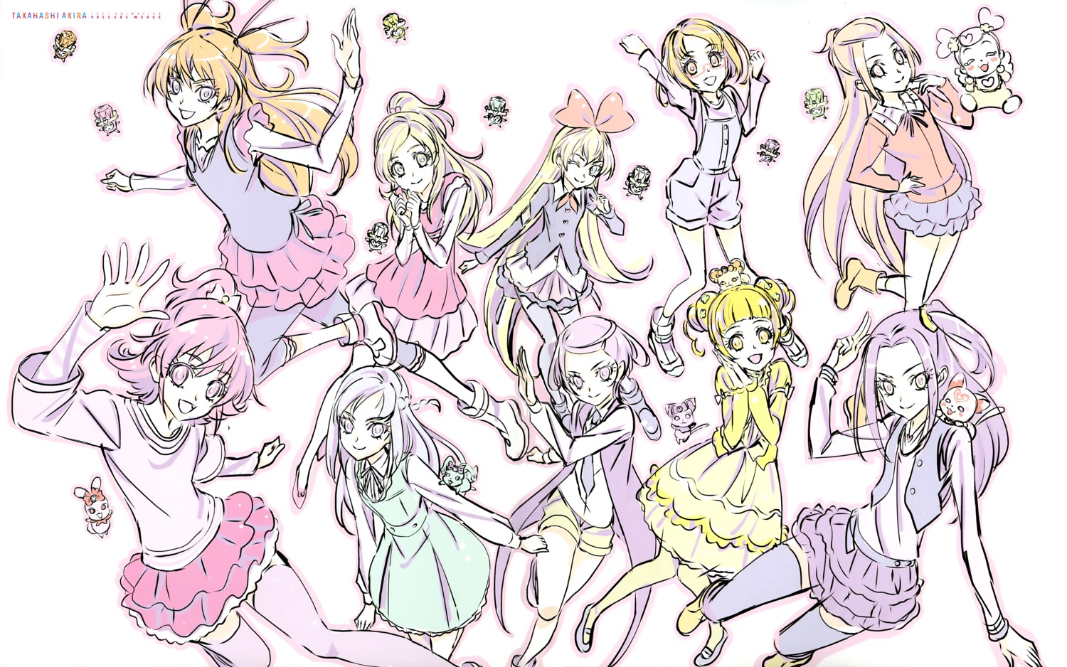 ai-chan_(precure) aida_mana daby_(precure) dokidoki!_precure dress hishikawa_rikka houjou_hibiki hummy kenzaki_makoto kurokawa_ellen madoka_aguri megane minamino_kanade neko precure rakeru_(precure) rance_(precure) regina_(dokidoki!_precure) sharuru_(precure) shirabe_ako sketch suite_precure takahashi_akira thighhighs