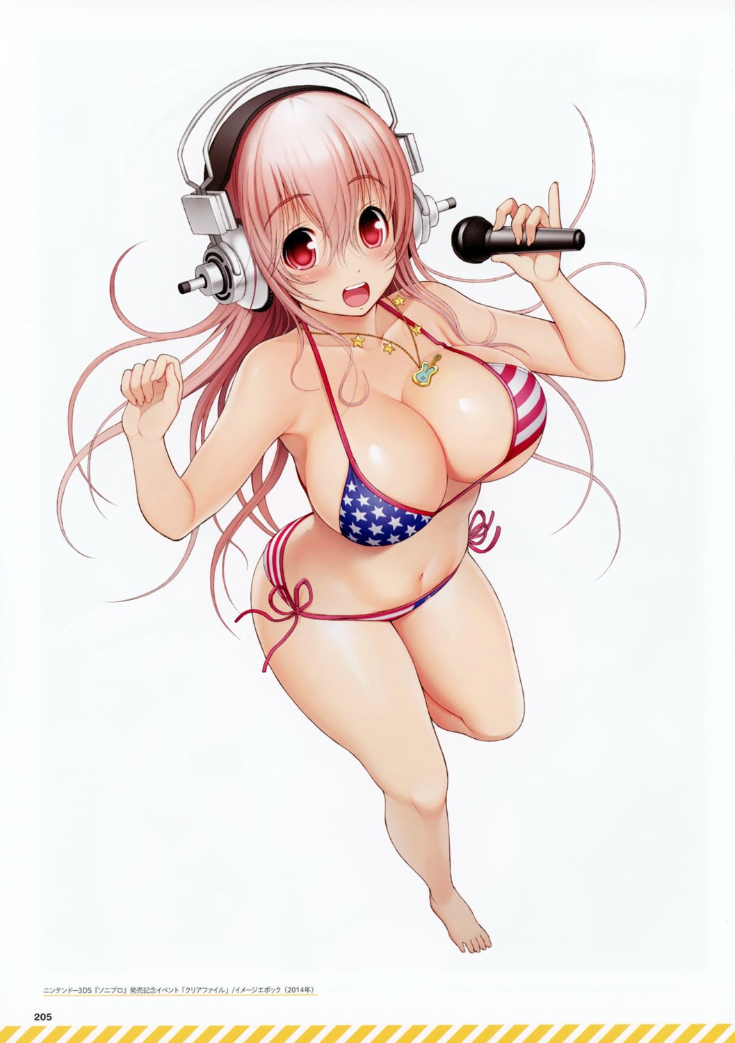 bikini bleed_through cleavage headphones sonico super_sonico swimsuits tsuji_santa
