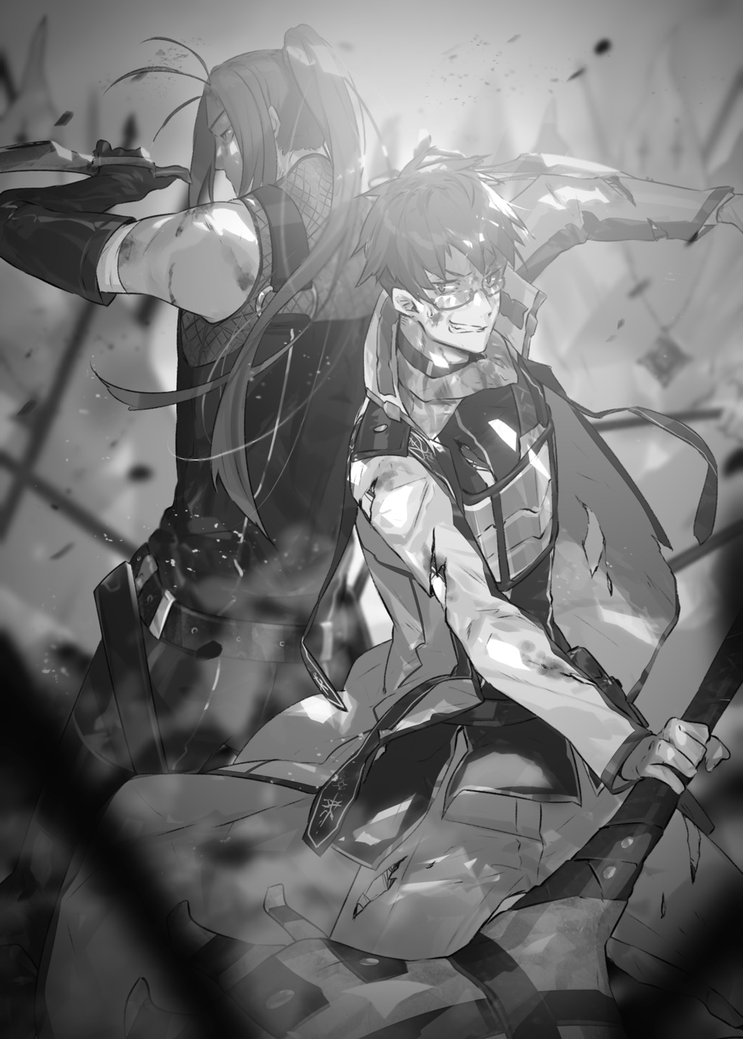 hai_to_gensou_no_grimgar monochrome shirai_eiri