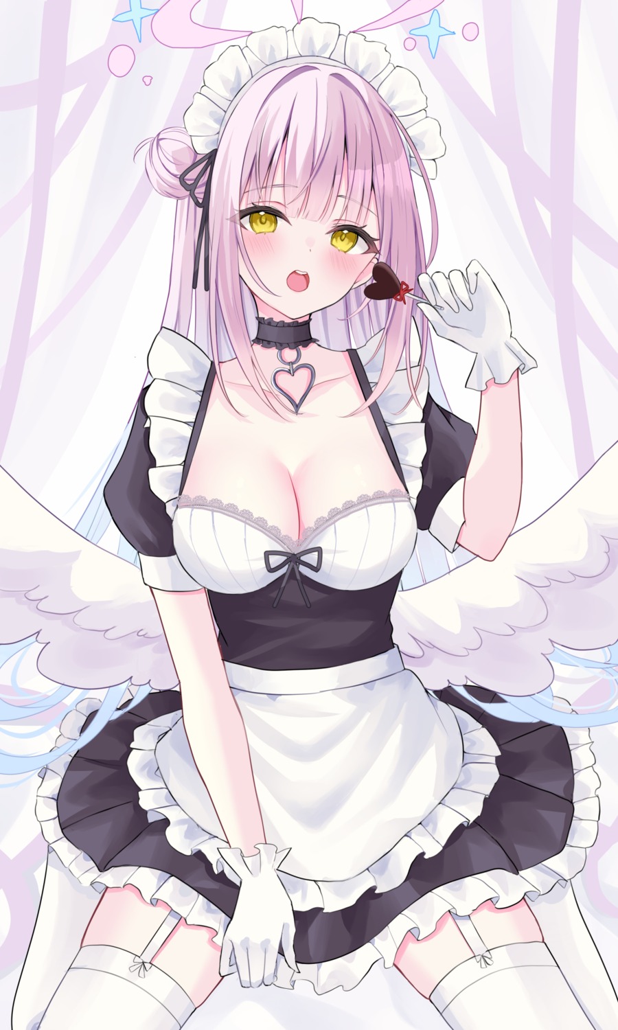 angel blue_archive maid misono_mika stockings suineco thighhighs wings