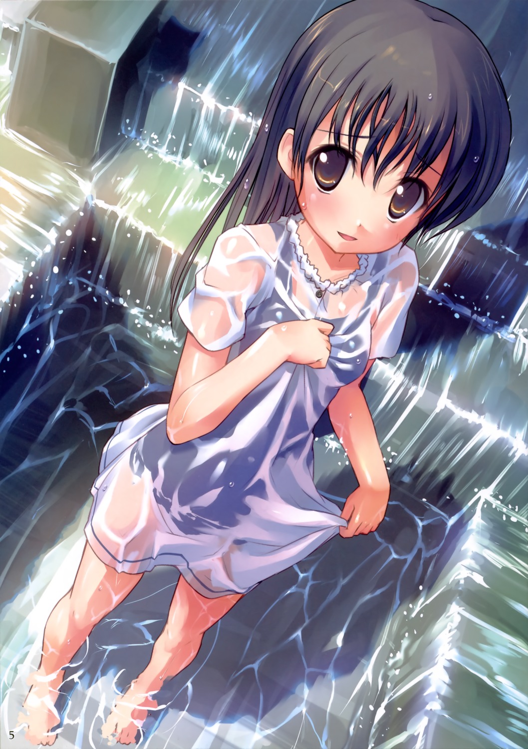 dress kogemashita school_swimsuit see_through swimsuits takoyaki wet_clothes