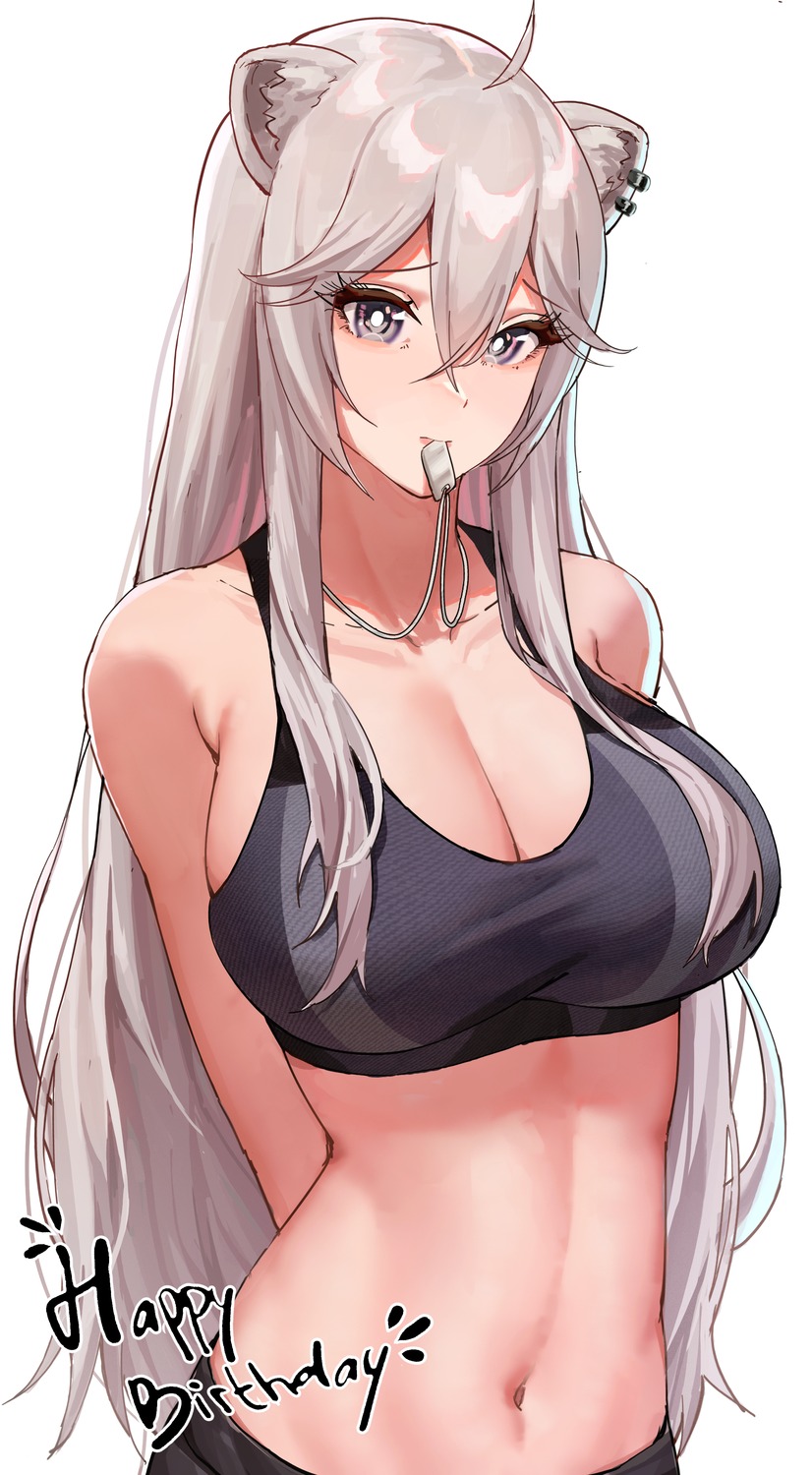 animal_ears bra cleavage cozyu gym_uniform hololive shishiro_botan