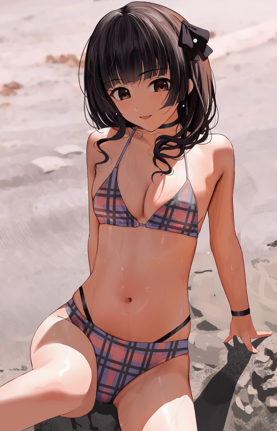 bikini gin00 mayuzumi_fuyuko swimsuits the_idolm@ster the_idolm@ster_shiny_colors wet