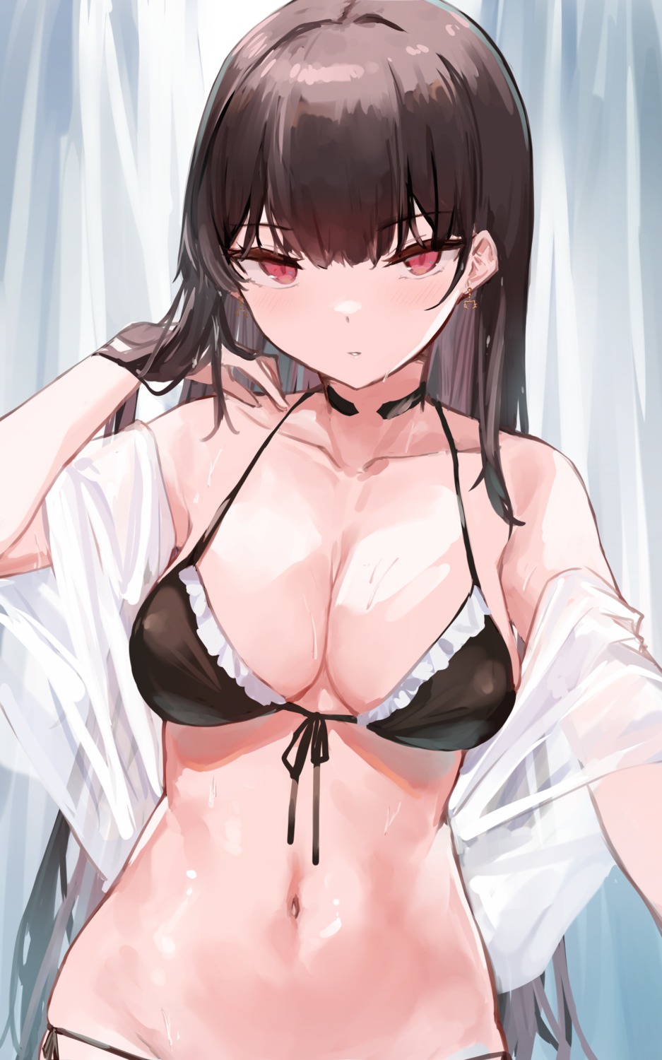 7gao bikini open_shirt see_through swimsuits wet