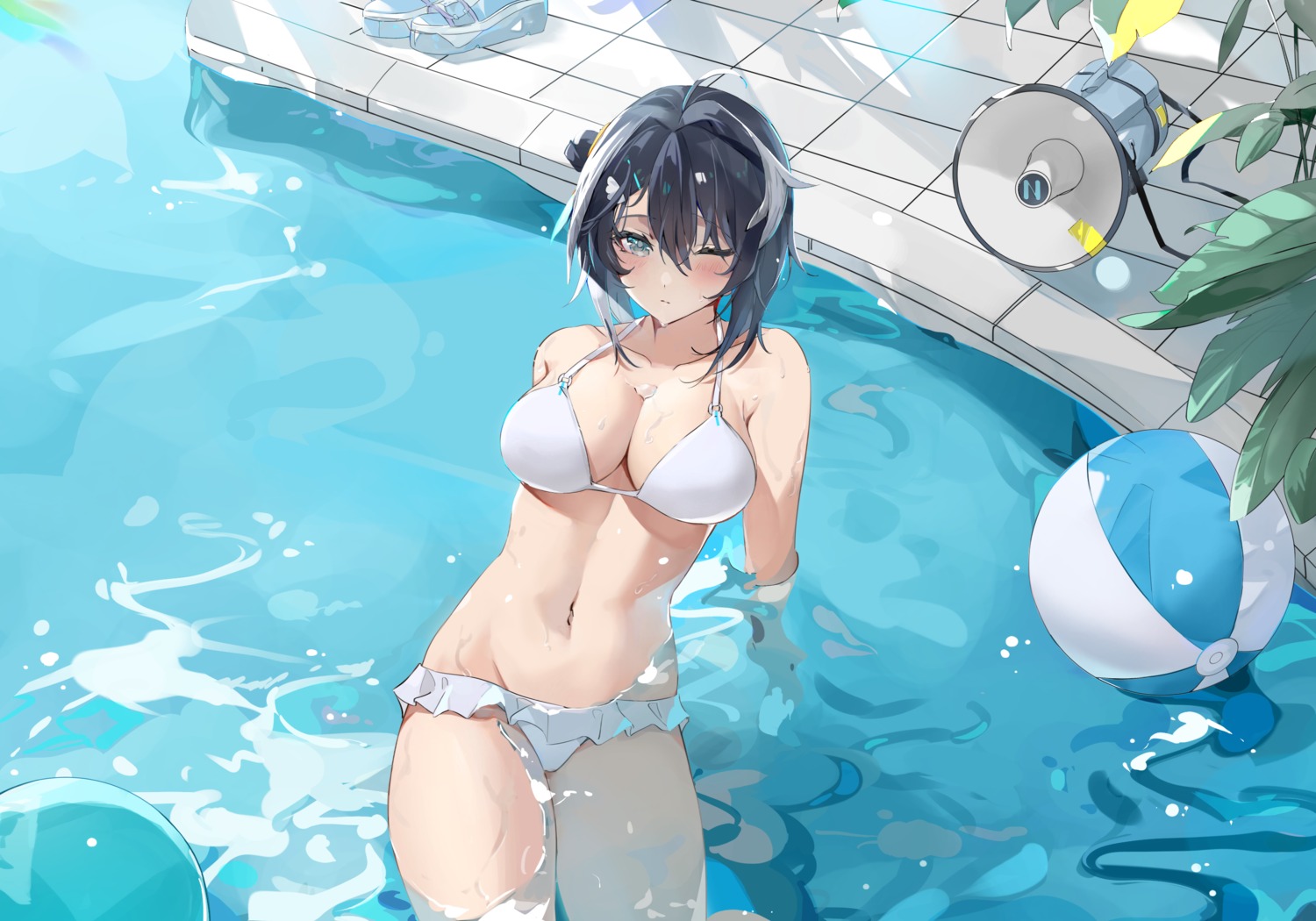 arknights bikini la_pluma_(arknights) nayuko_(wuyou_nayuko) swimsuits wet