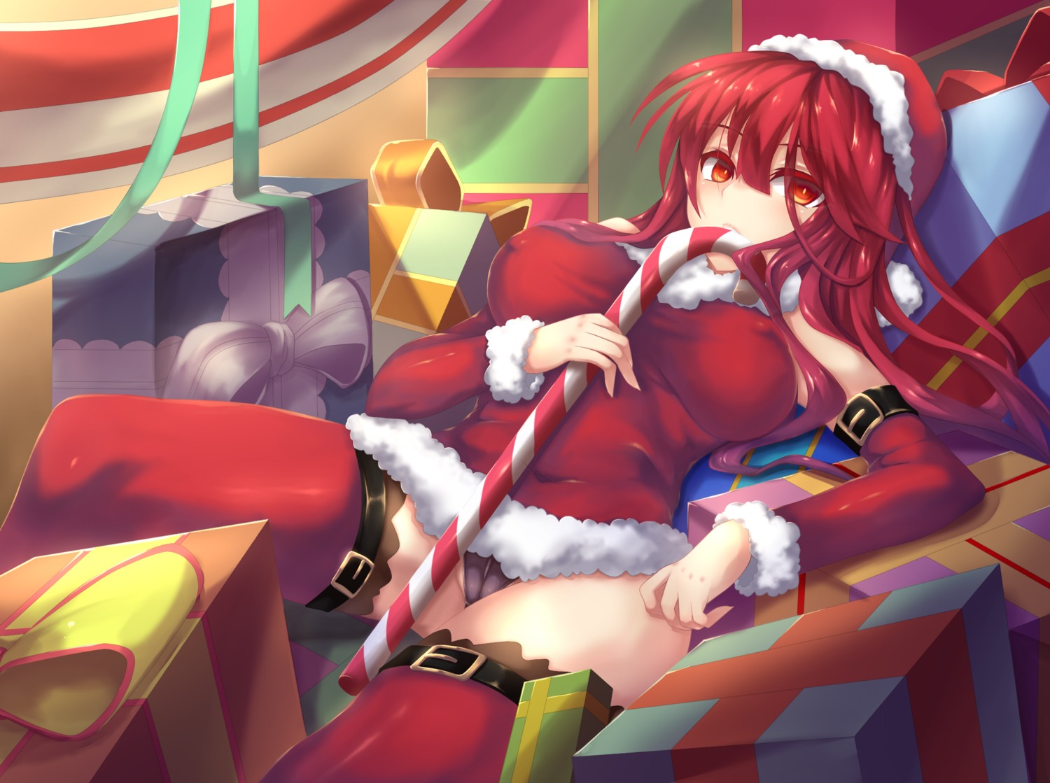 cameltoe christmas elsword erect_nipples fi-san pantsu thighhighs