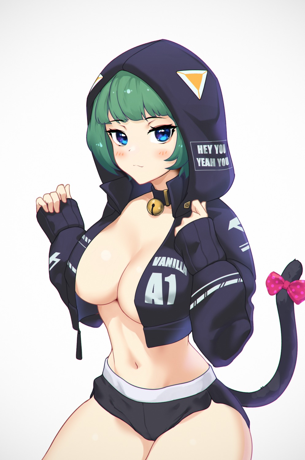 animal_ears ett last_origin nekomimi no_bra open_shirt tail vanilla_a1