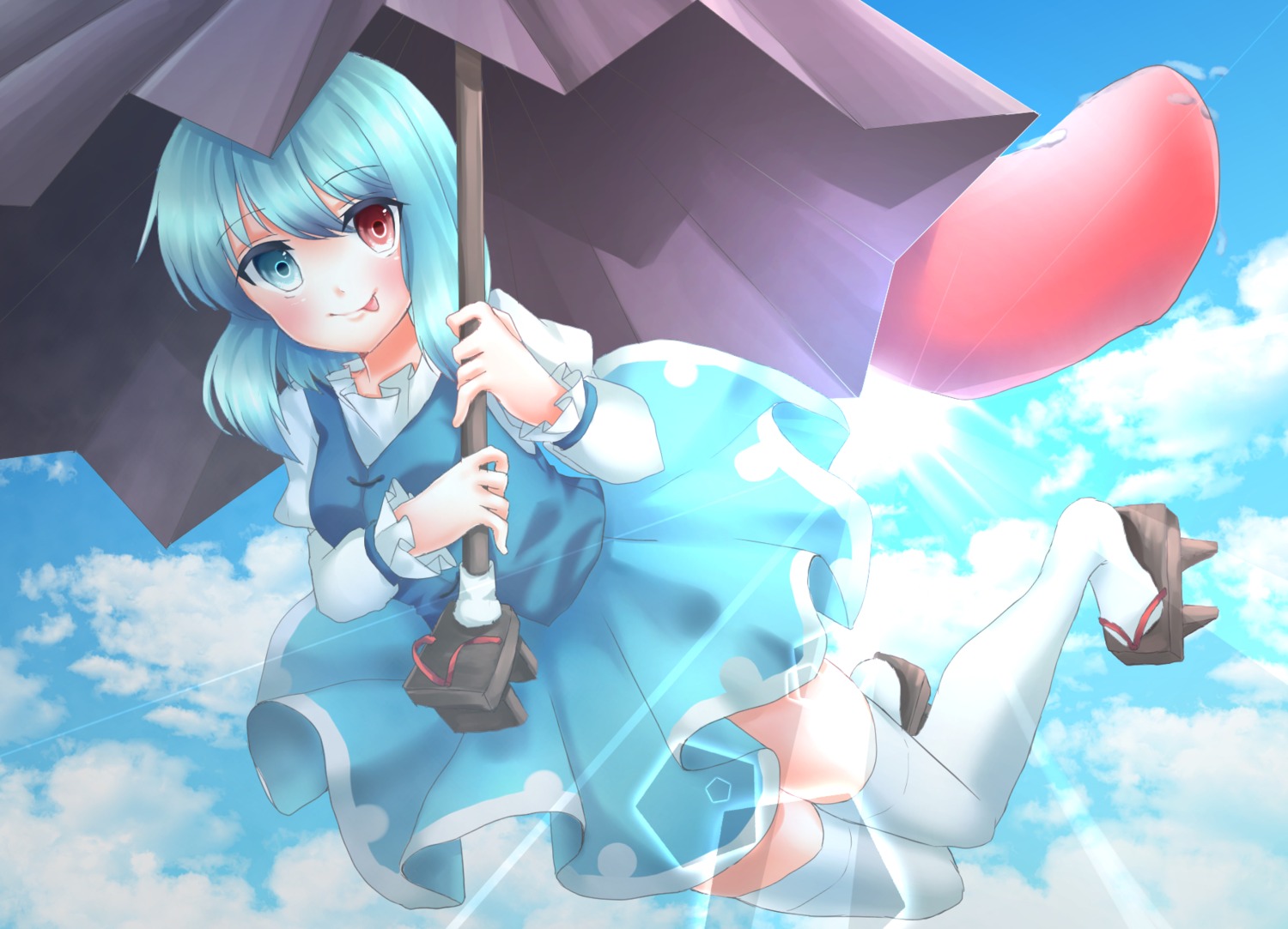 heterochromia tatara_kogasa thighhighs touhou yozakura_retei