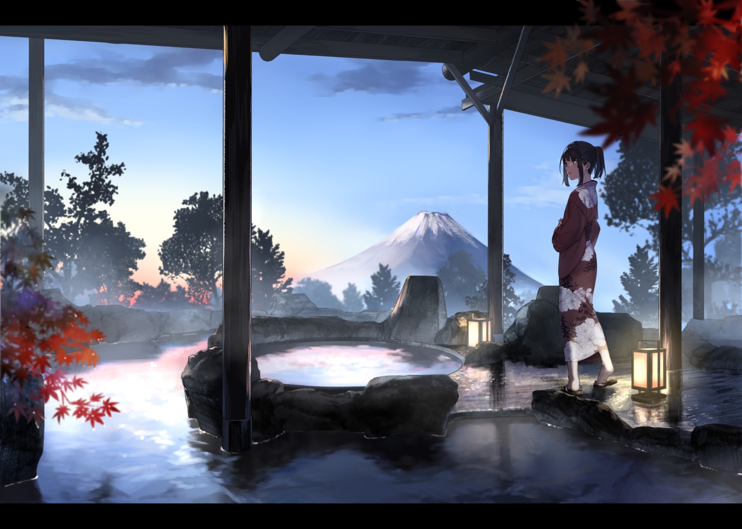 landscape onsen ouchi_kaeru yukata