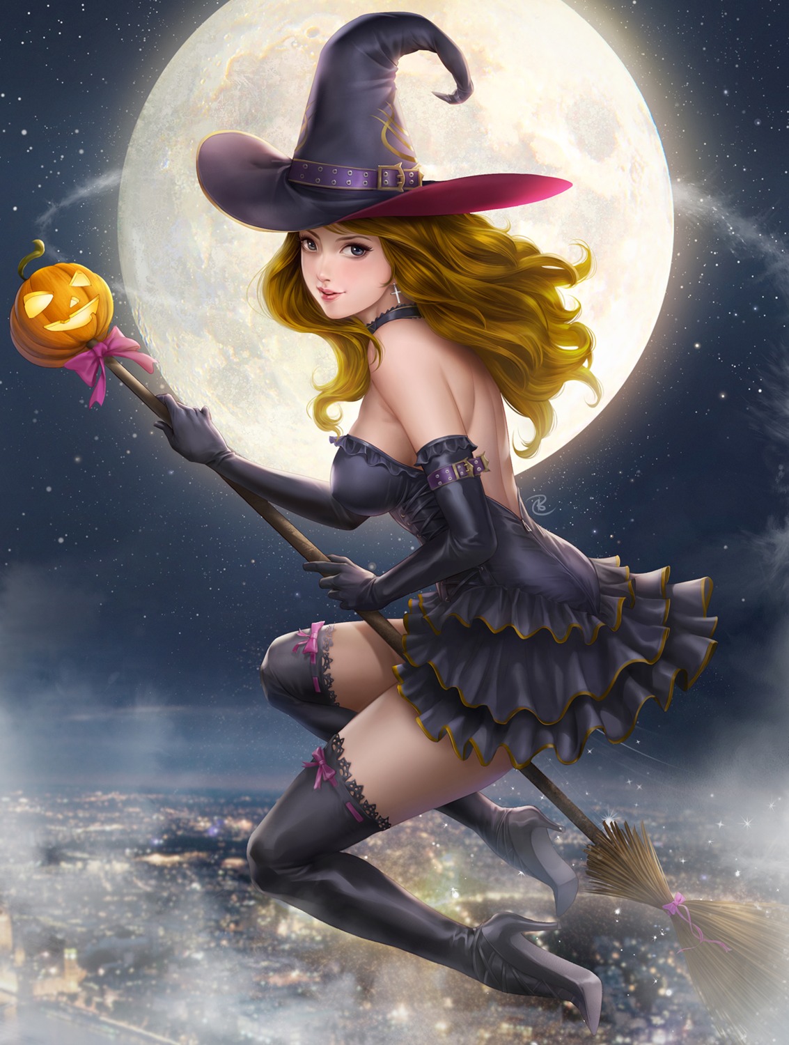 dress halloween heels john_law_bc thighhighs witch