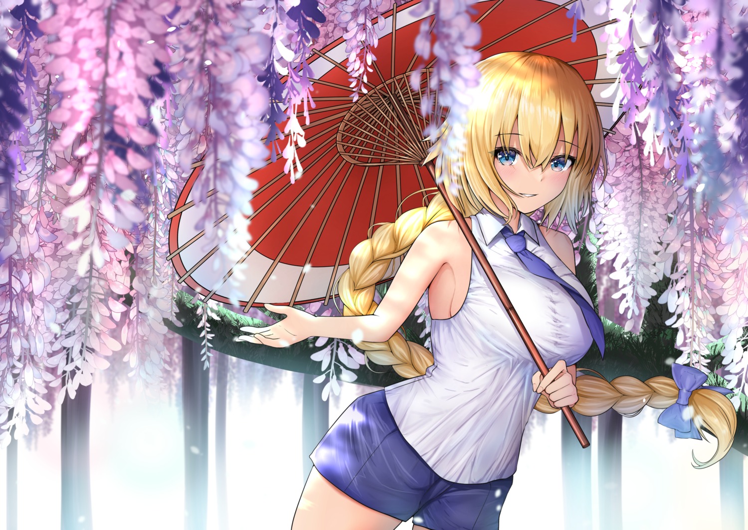 fate/grand_order jeanne_d'arc jeanne_d'arc_(fate) nuts_(artist) umbrella