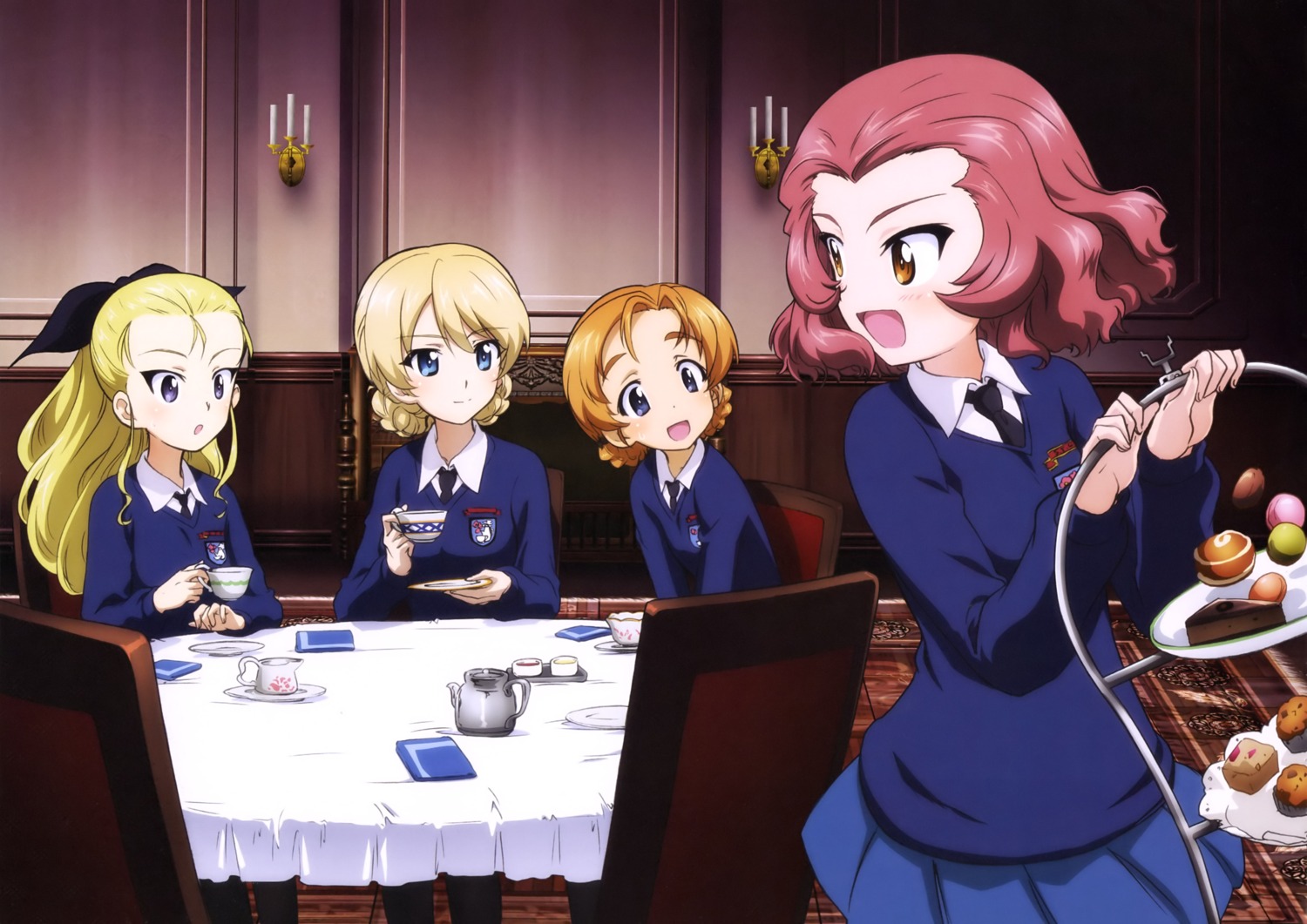 assam darjeeling girls_und_panzer orange_pekoe rosehip seifuku sweater