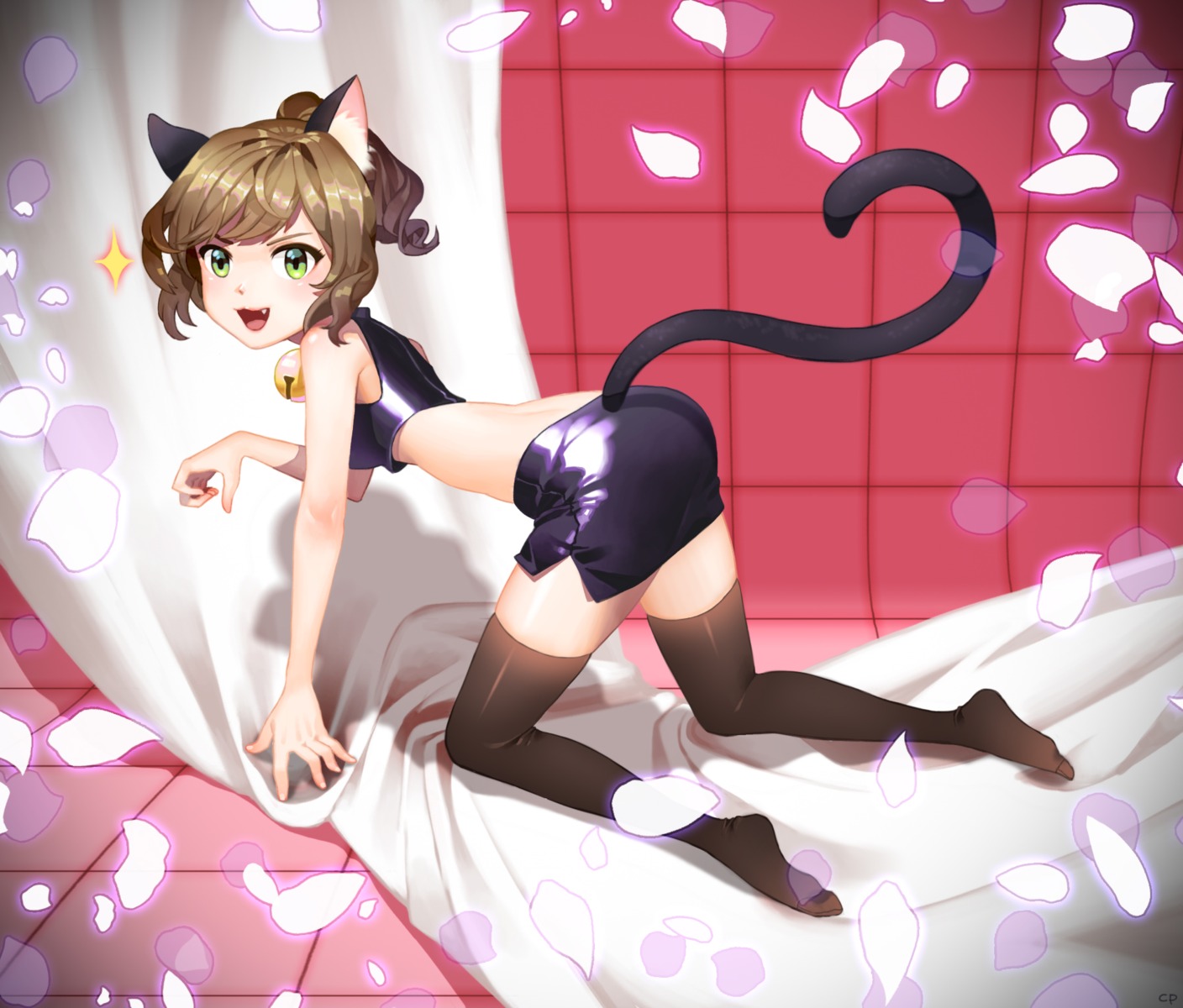 animal_ears clinexgrim maekawa_miku nekomimi tail the_idolm@ster the_idolm@ster_cinderella_girls thighhighs