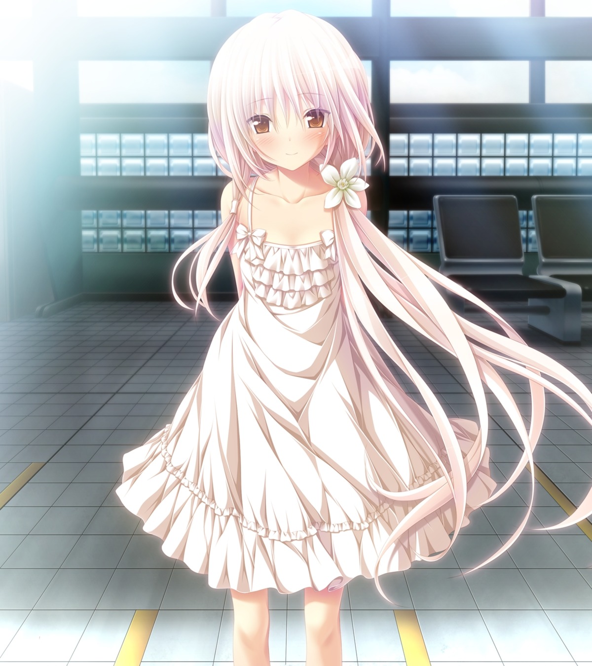 chrono_clock dress game_cg koku kuro_(chrono_clock) purple_software summer_dress