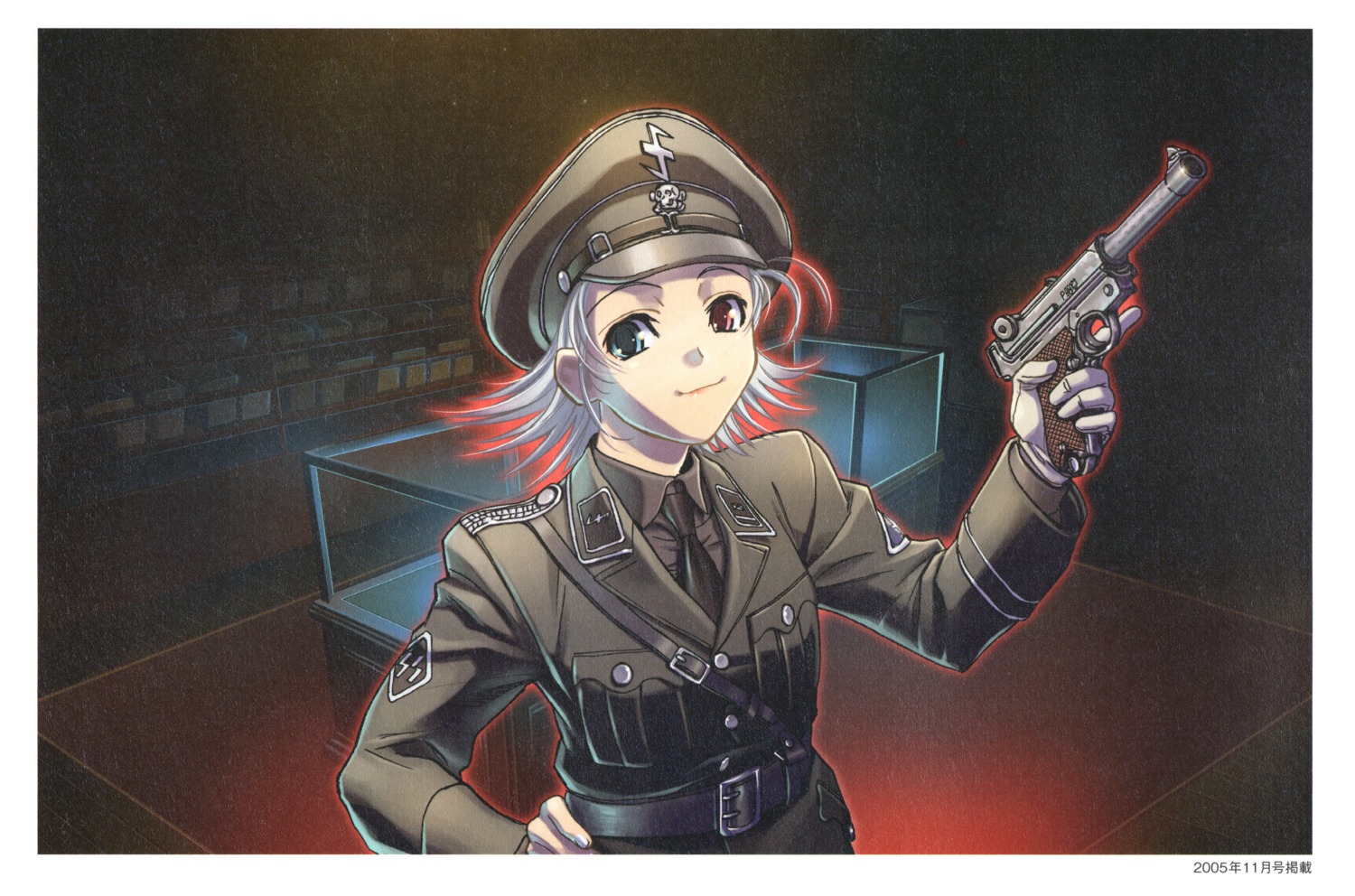 gun heterochromia hiroe_rei screening uniform