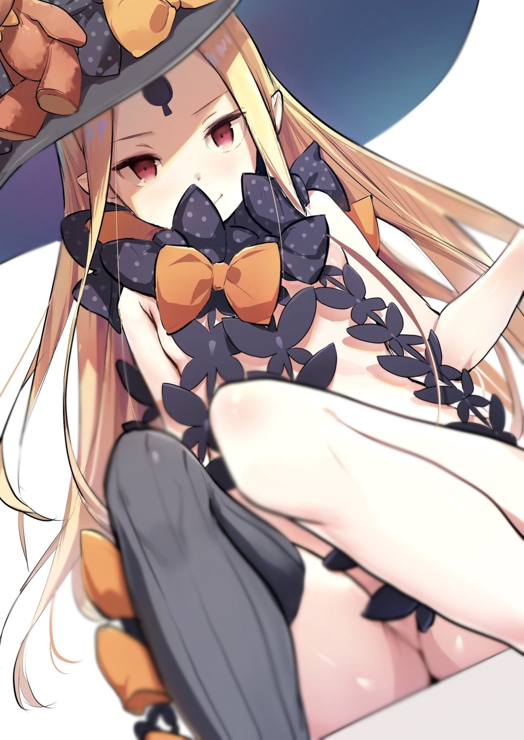 abigail_williams_(fate) fate/grand_order loli naked pointy_ears sekisei thighhighs