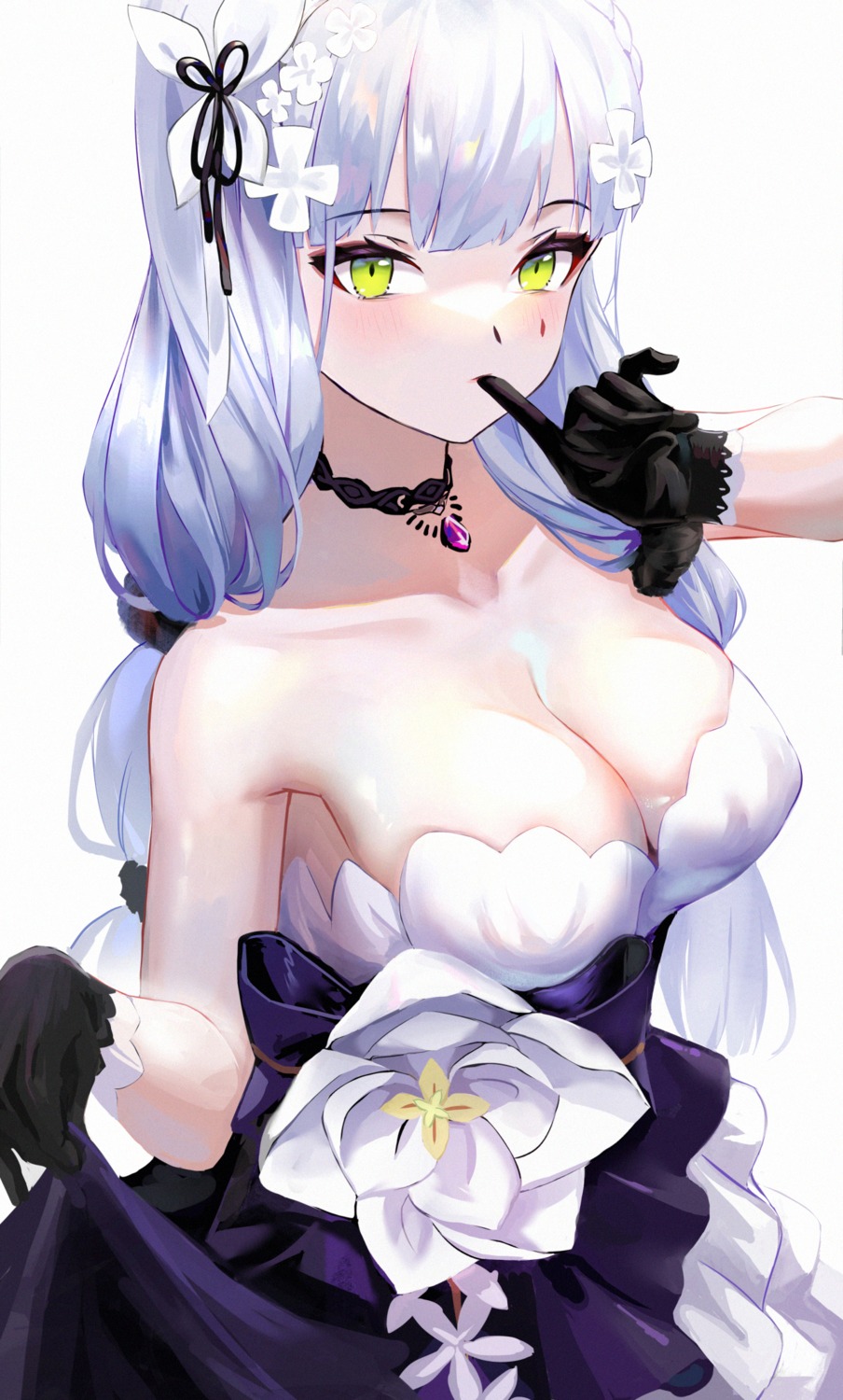 dress girls_frontline hk416_(girls_frontline) no_bra skirt_lift wolf9