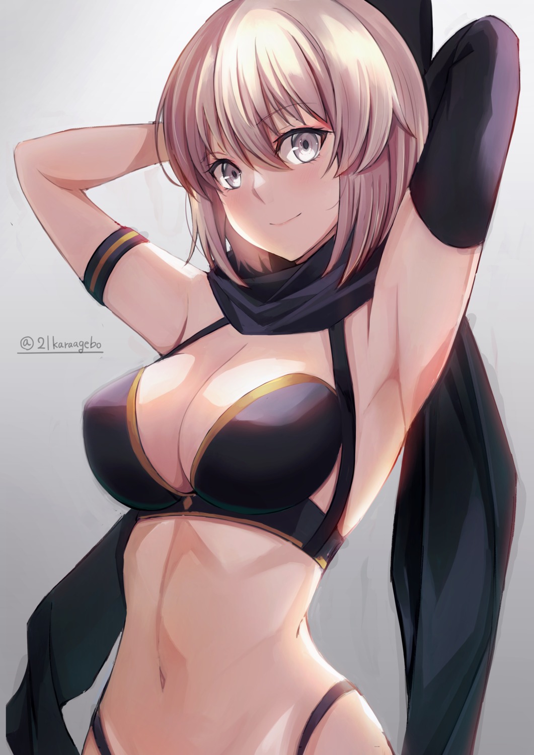 bikini cleavage fate/grand_order okita_souji_(fate) swimsuits takano_tomohiro