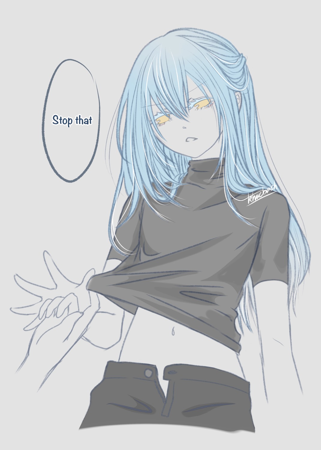 limecookie rimuru_tempest shirt_lift sketch tensei_shitara_slime_datta_ken undressing