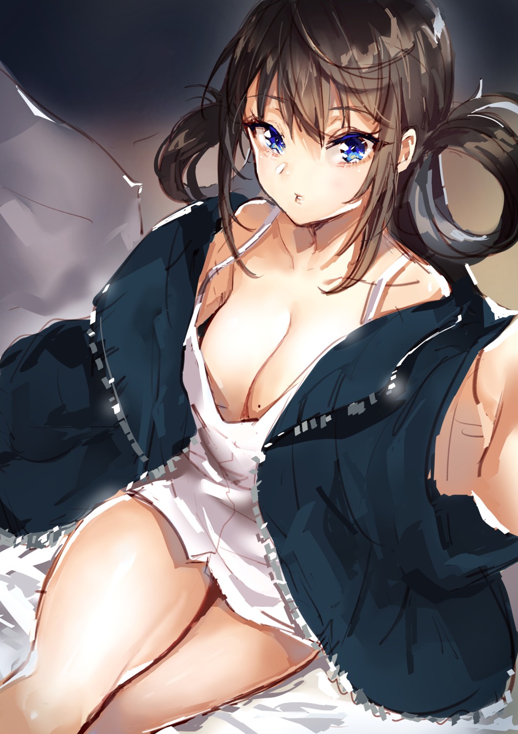 cleavage dress iiiroha no_bra