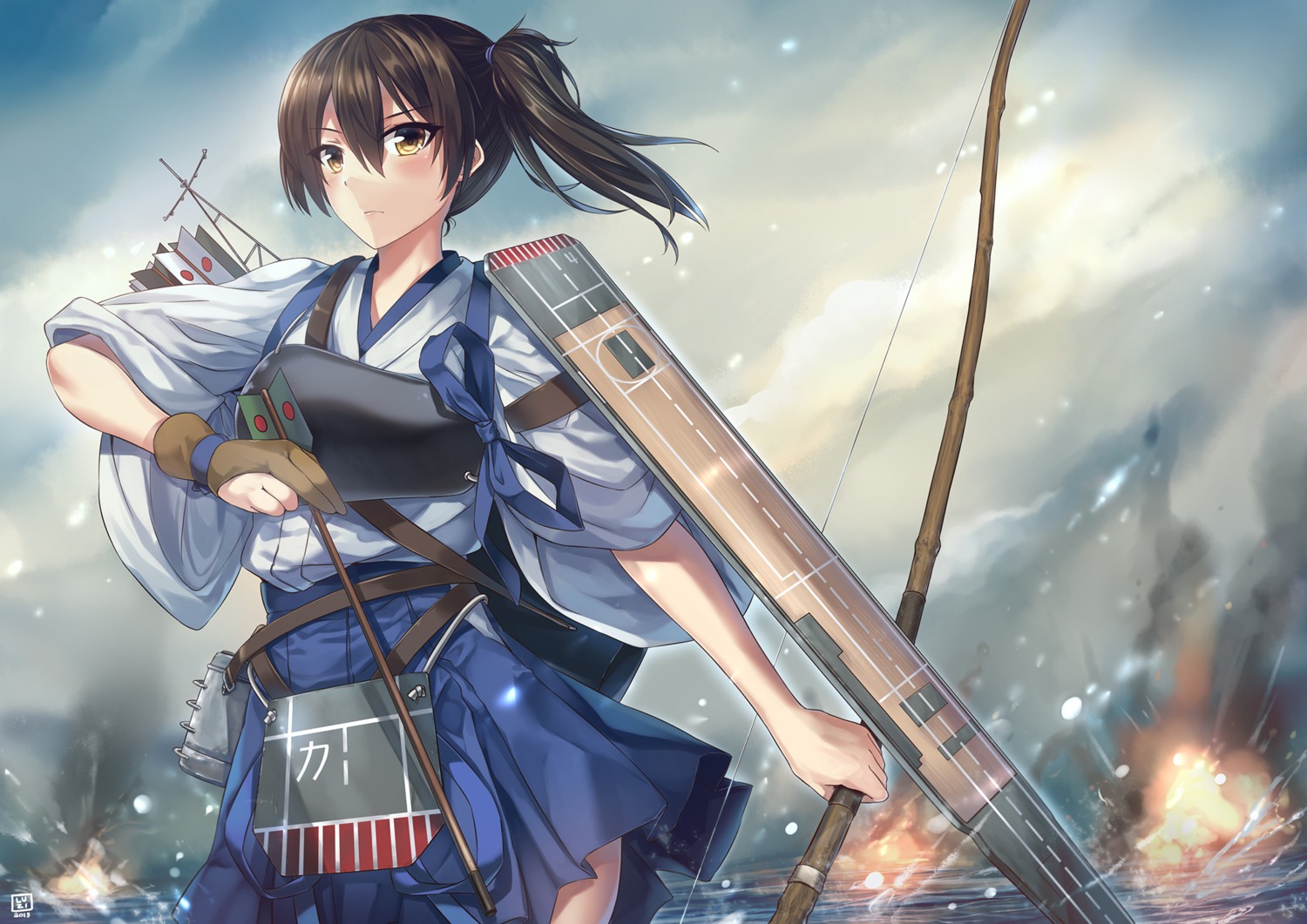 kaga_(kancolle) kantai_collection luzi weapon