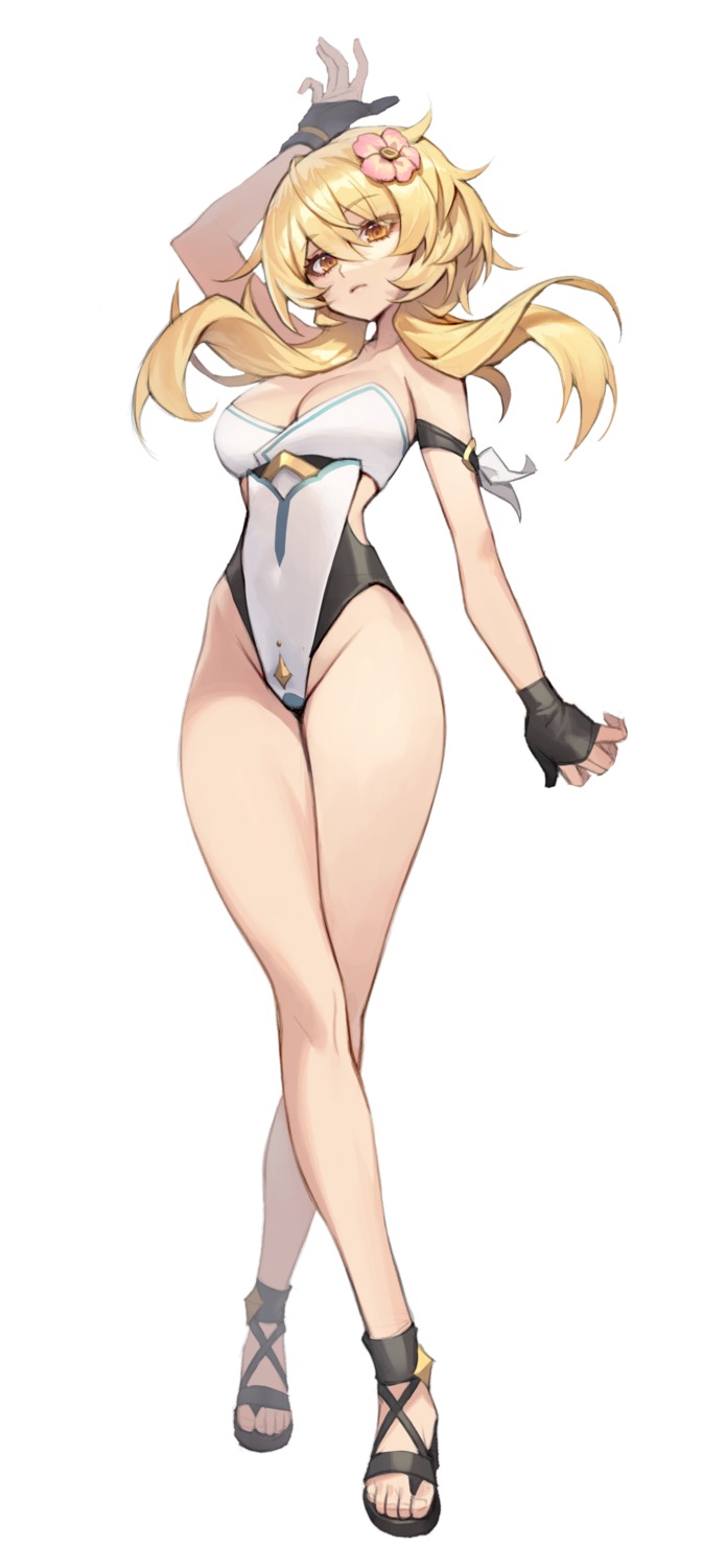 genshin_impact lumine mmlyno swimsuits