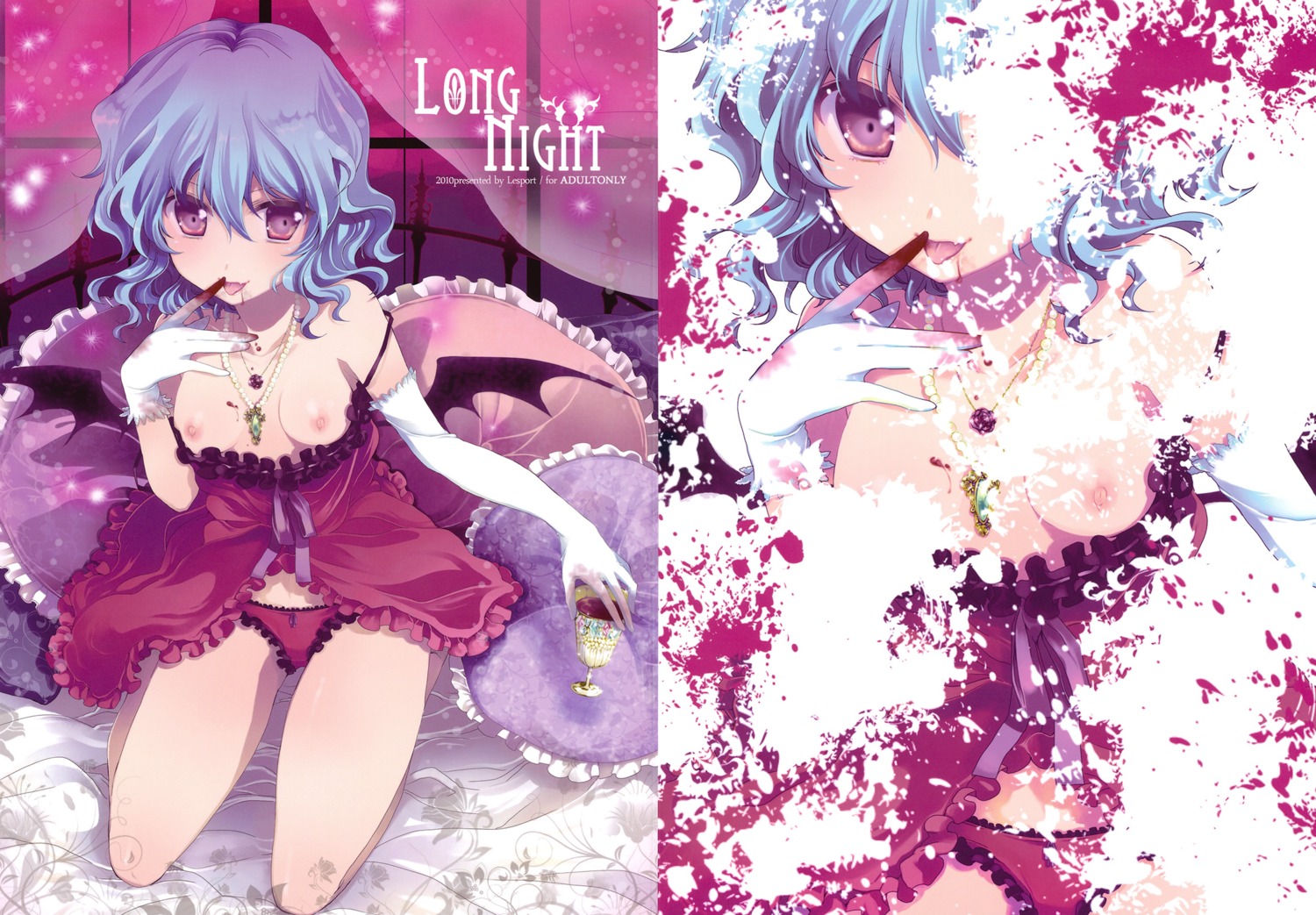 breasts lesport lingerie nakayama_miyuki nipples pantsu remilia_scarlet touhou wings