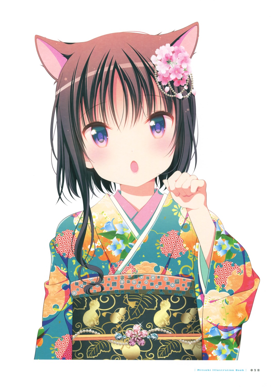 animal_ears hagino_chiaki hinako_note kimono mitsuki_(mangaka) nekomimi