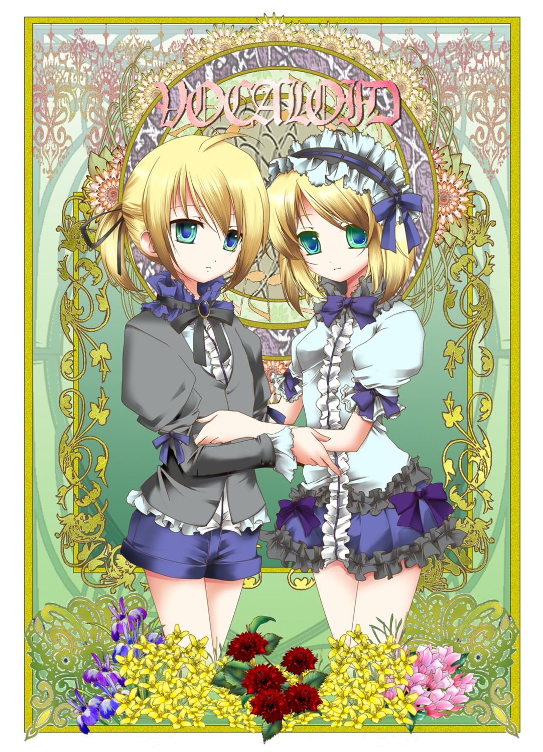 kagamine_len kagamine_rin lolita_fashion vocaloid yuuki_kira