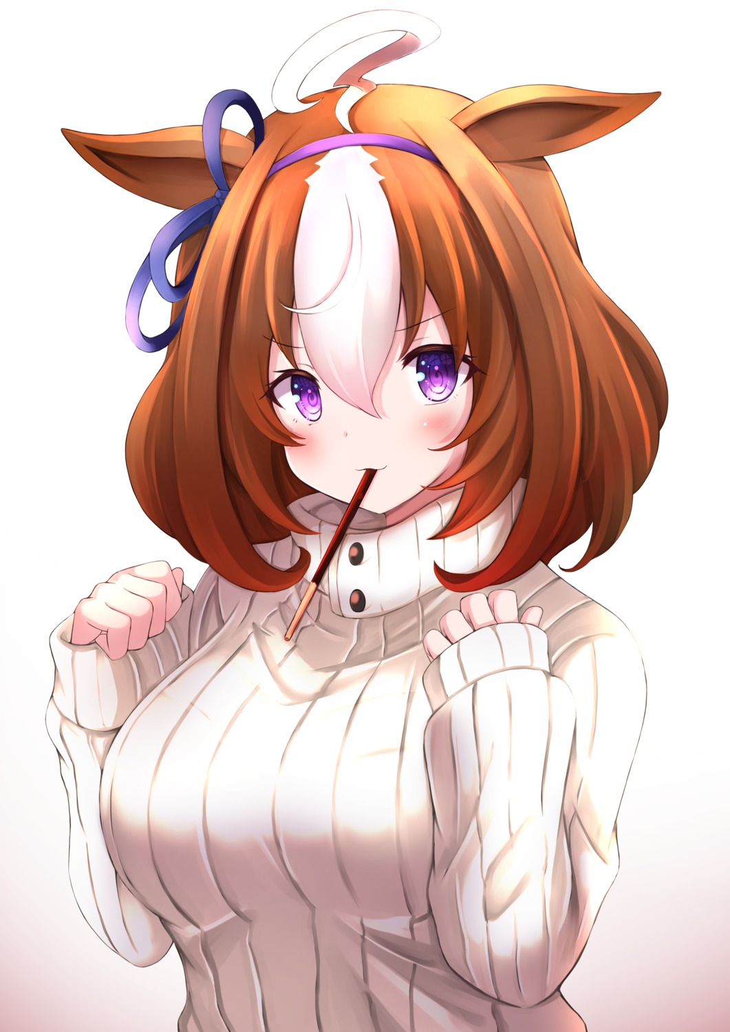 animal_ears meisho_doto_(umamusume) shibakame sweater uma_musume_pretty_derby