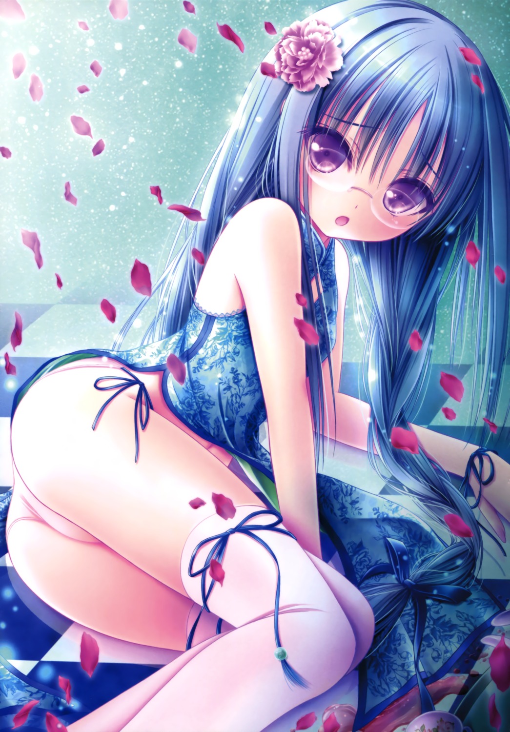 chinadress megane nagatsuka_saki pantsu ro-kyu-bu! string_panties thighhighs tinkle