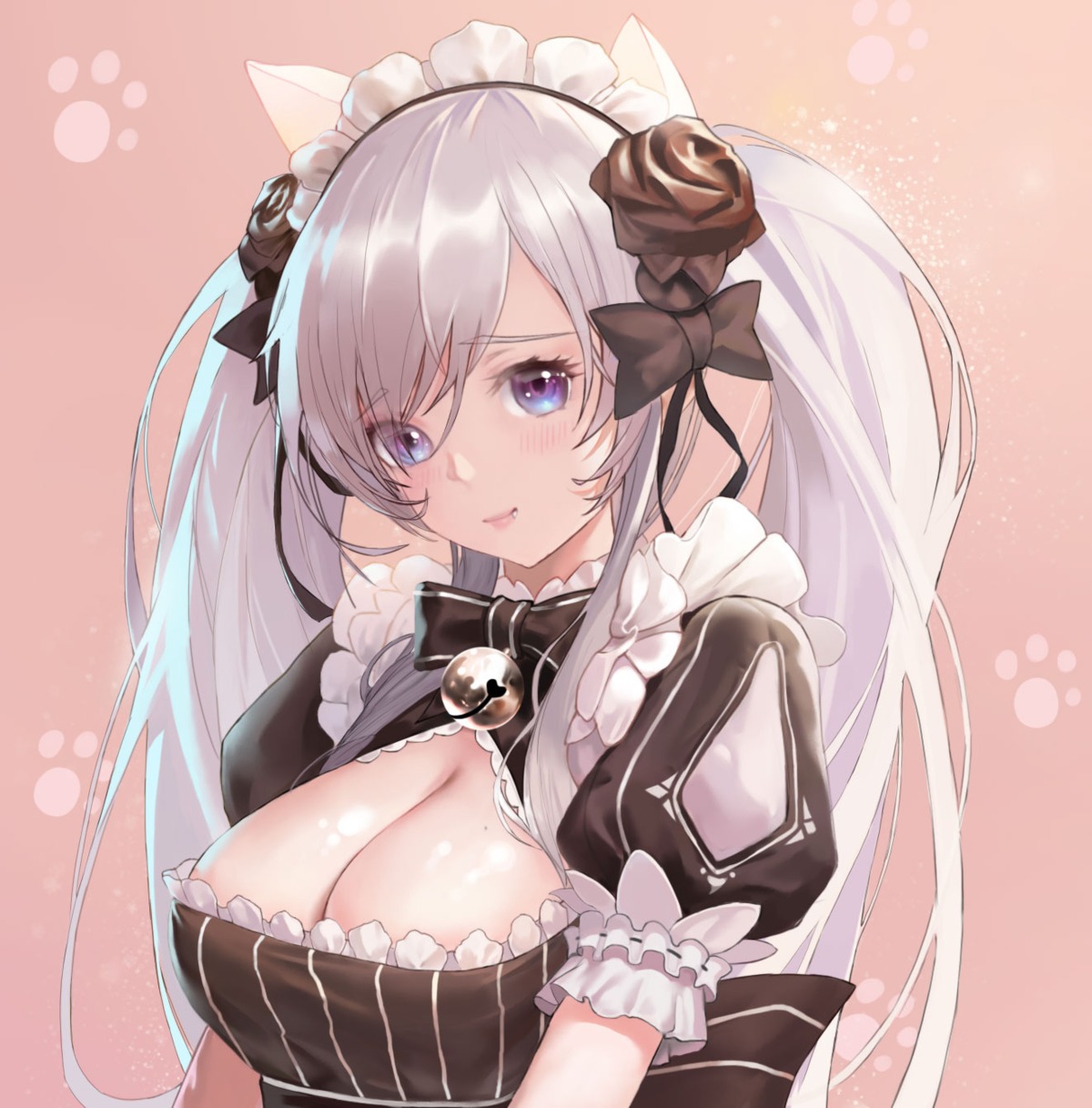 animal_ears cleavage maid nekomimi pan_dahu