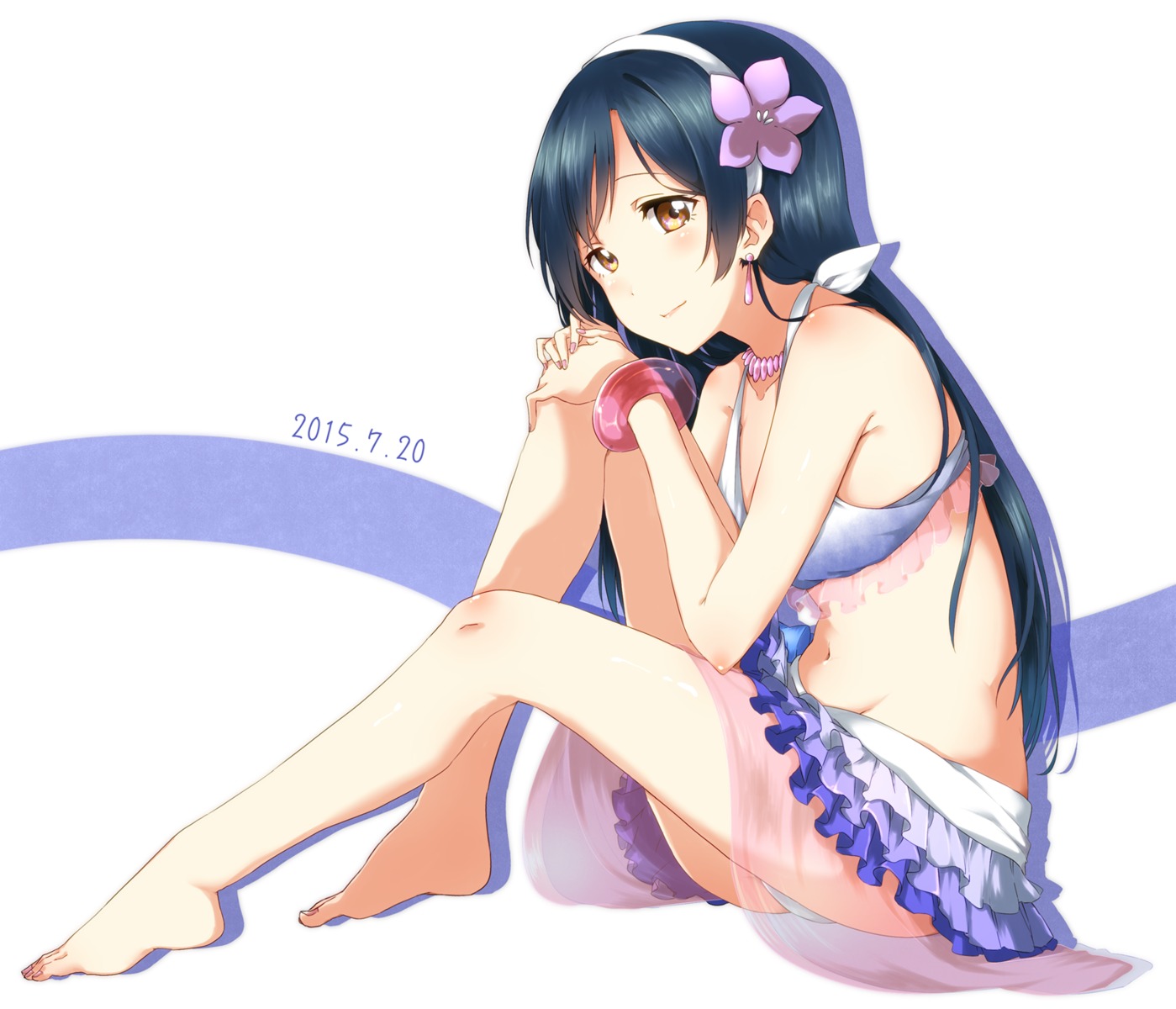 bikini feet ksk_(kasokuiki) love_live! see_through sonoda_umi swimsuits