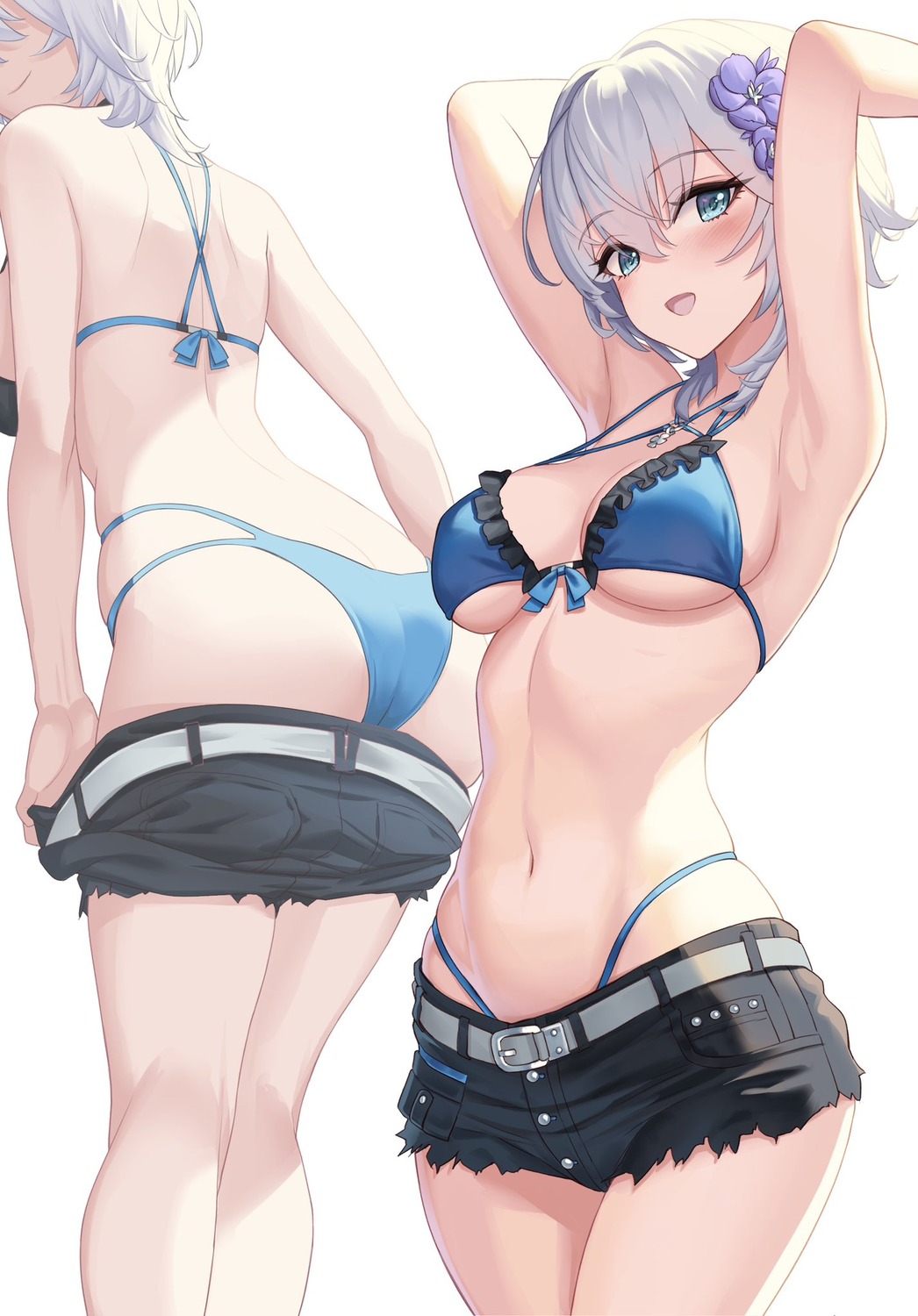 anastasia_(idolm@ster) ass bikini hamahama swimsuits the_idolm@ster the_idolm@ster_cinderella_girls torn_clothes undressing