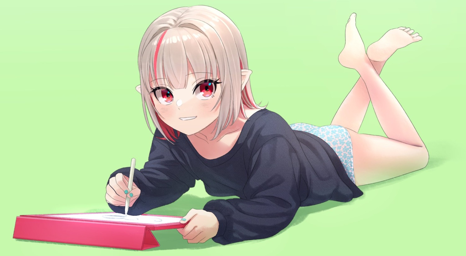 loli makaino_ririmu nijisanji nijisanji_gamers pantsu pointy_ears sabamen