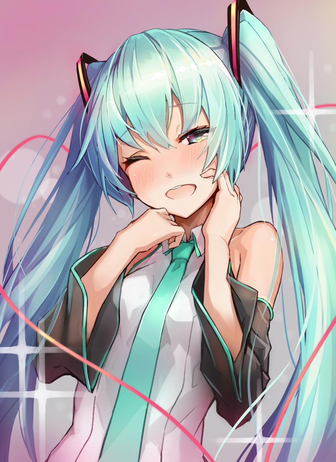 hatsune_miku takanashi_kei_(hitsujikan) vocaloid