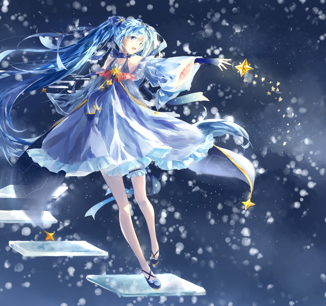 dress garter hatsune_miku lemonshake vocaloid yuki_miku