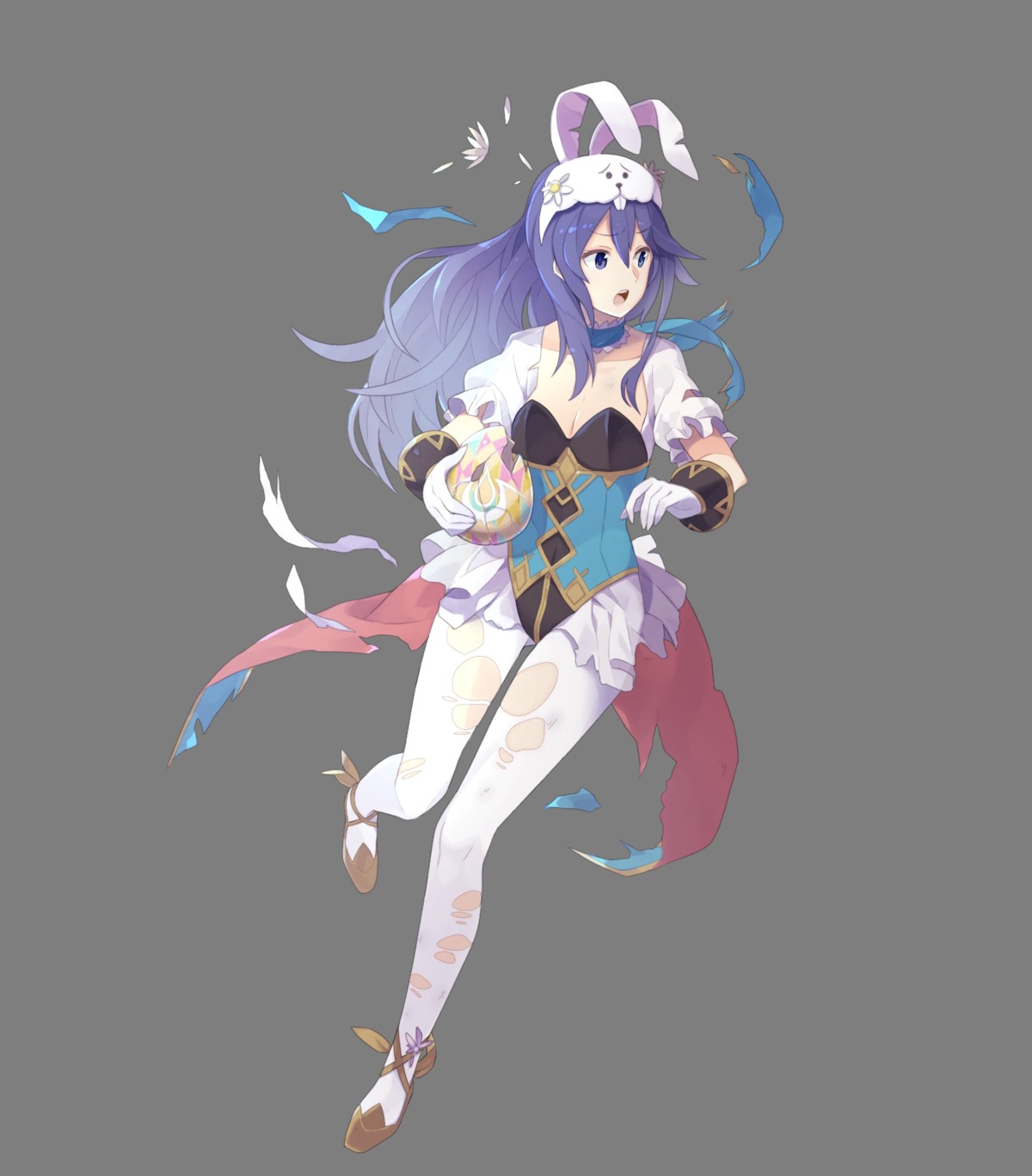 animal_ears bunny_ears bunny_girl cleavage duplicate fire_emblem fire_emblem_heroes fire_emblem_kakusei lucina_(fire_emblem) nintendo pantyhose tomioka_jirou torn_clothes transparent_png