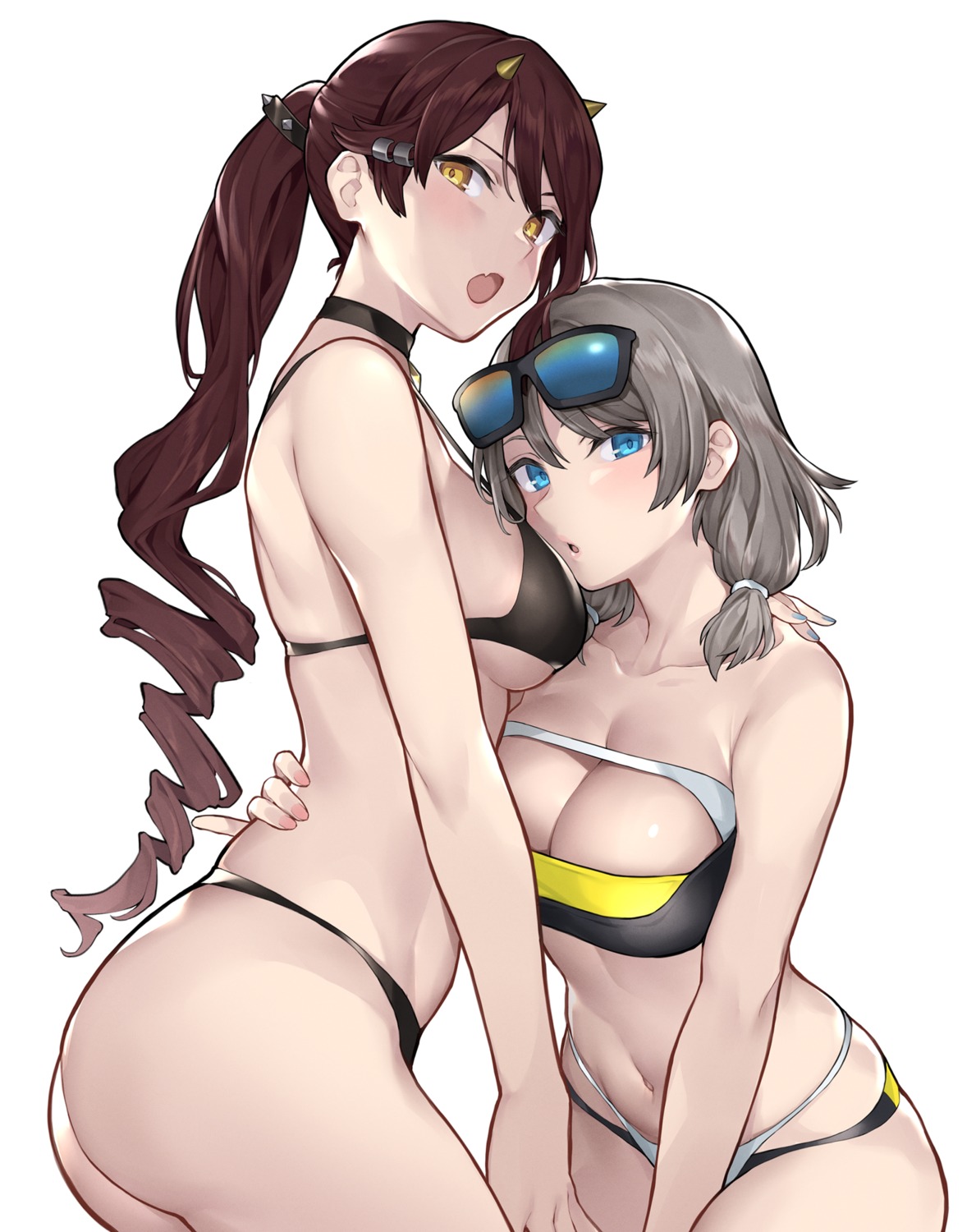 ass bikini love_live!_sunshine!! megane sakurauchi_riko surfing_orange swimsuits watanabe_you yuri