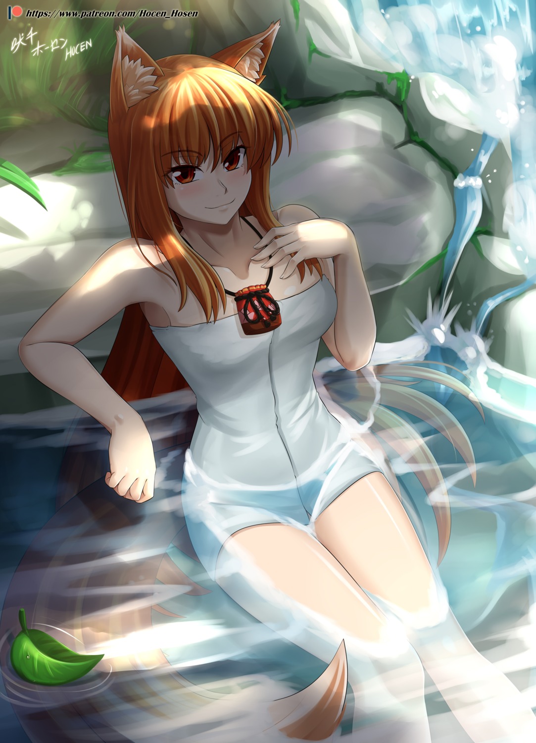 animal_ears bathing holcen_hosen holo spice_and_wolf tail towel wet