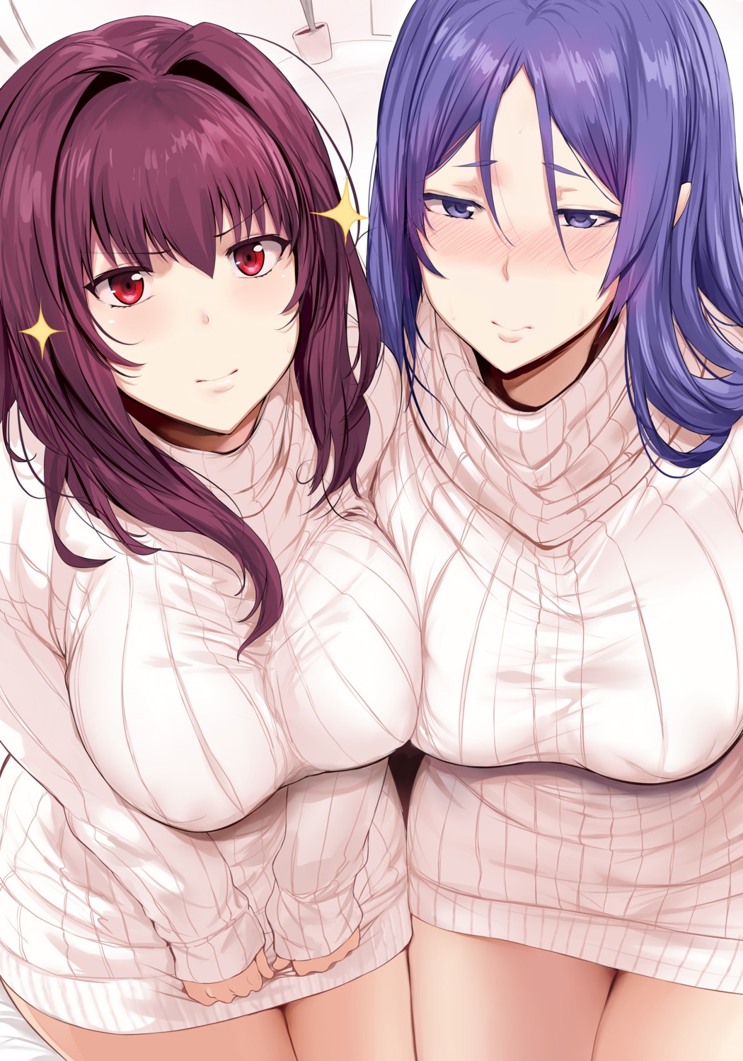 fate/grand_order hews minamoto_no_raikou_(fate/grand_order) scathach_(fate/grand_order) sweater